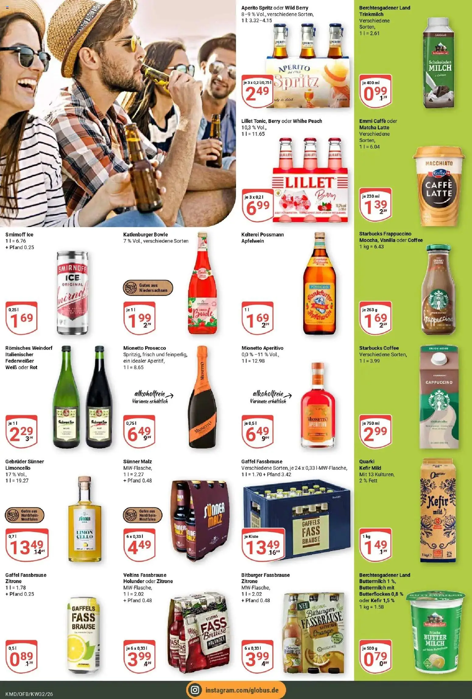 Globus Prospekt Köln (ab 03.08.2026) » Angebote online | Seite: 17 | Produkte: Kefir, Buttermilch, Starbucks, Zitrone