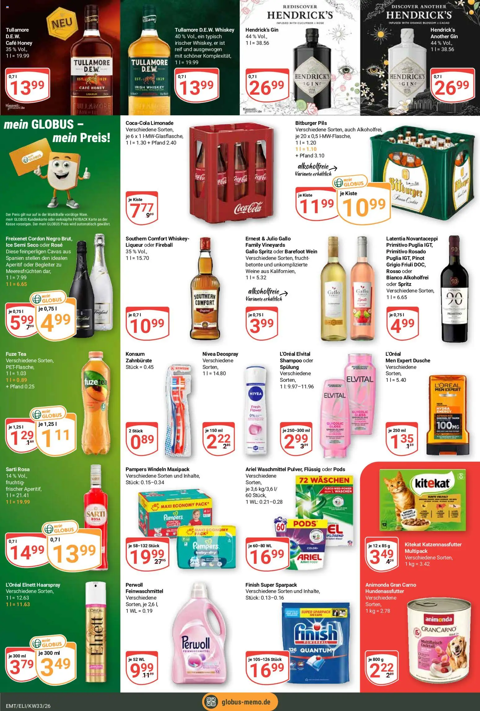 Globus Prospekt Erfurt – gültig ab 10.08.2026 | Seite: 9 | Produkte: Freixenet, Pils, Pampers, Whiskey
