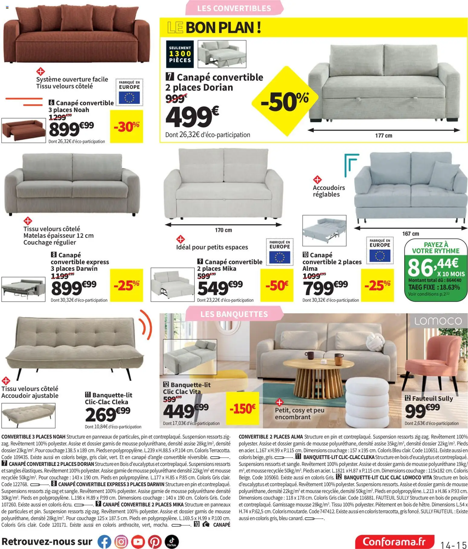{H1} | Page: 15 | Produits: Suspension, Canapé convertible, Fauteuil, Canapé d’angle