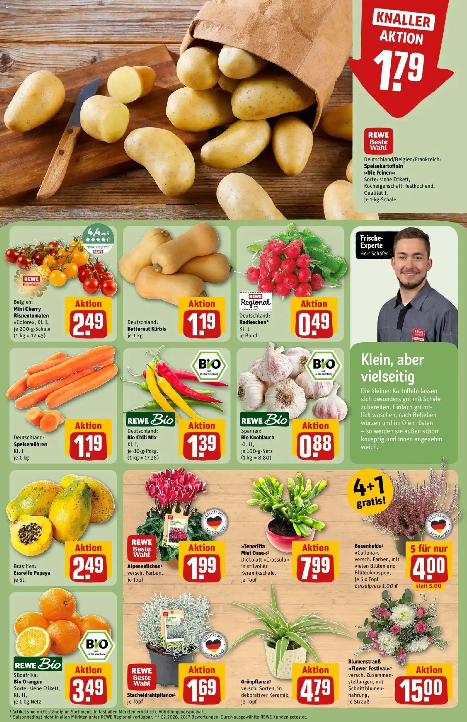 REWE Prospekt ab 05.10.2026 zum Blättern » Angebote | Seite: 9 | Produkte: Ofen, Orangen, Knoblauch, Chili