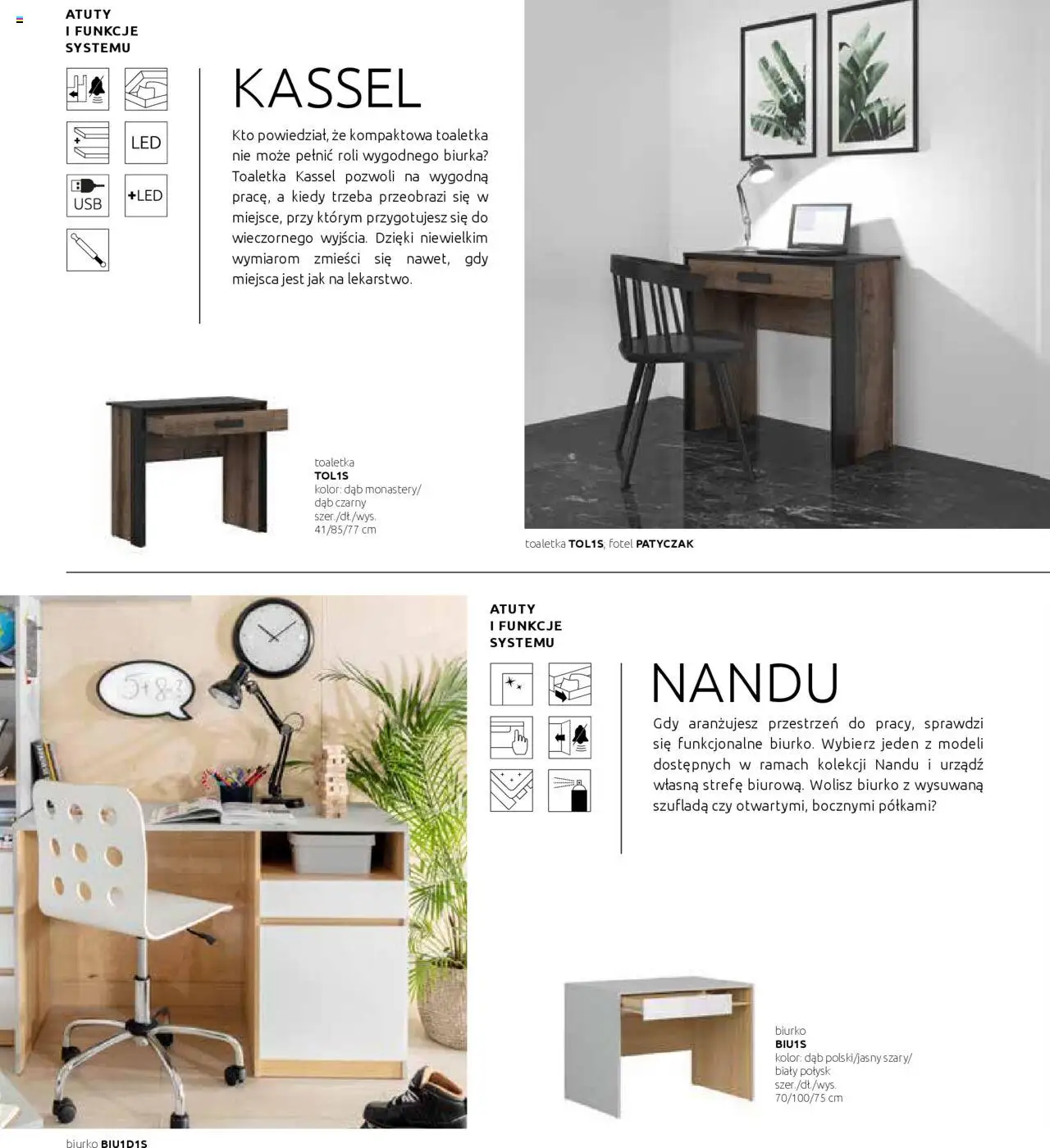 Black Red White Gazetka - Katalog rodzinnych wnętrz od 24.05.2024 | Strona: 130 | Produkty: Fotel, Biurko, Toaletka