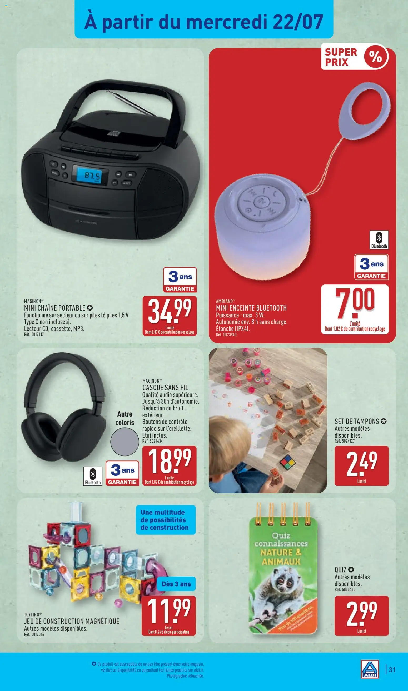 {H1} | Page: 35 | Produits: Tampons, Enceinte bluetooth, Portable, Piles