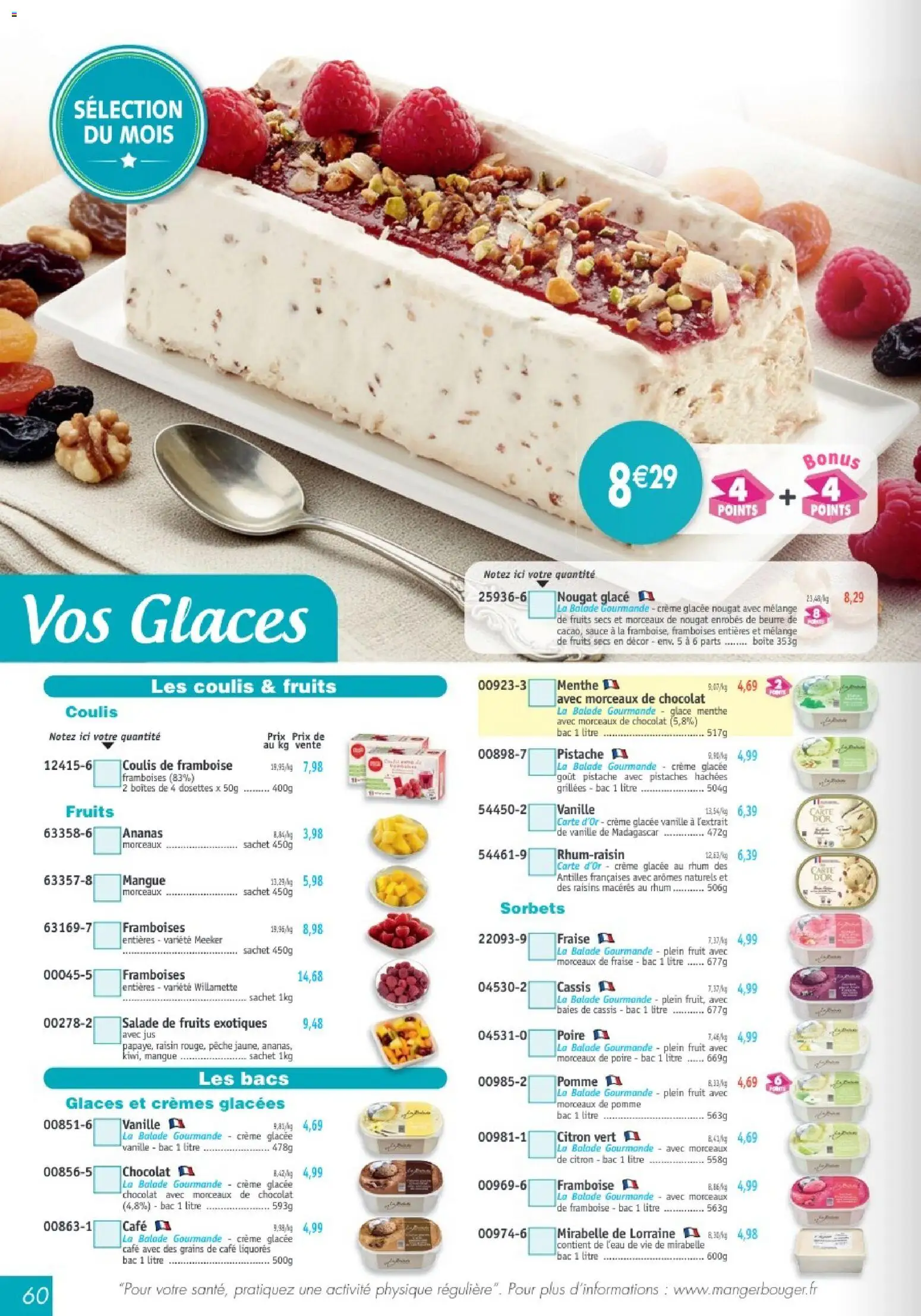 {H1} | Page: 60 | Produits: Cassis, Mangue, Nougat, Crème