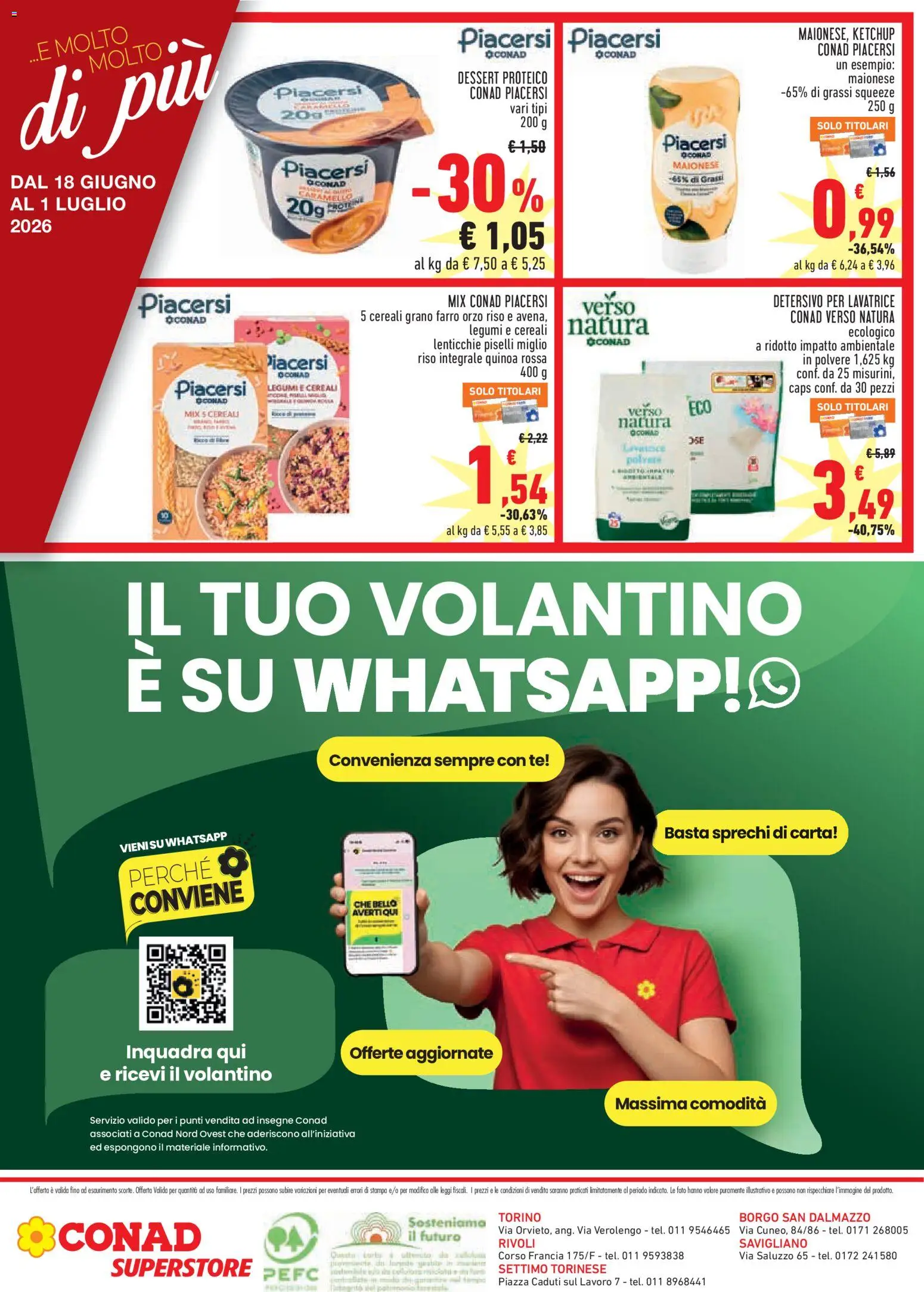 Volantino Conad del 18.06.2026 | Pagina: 4 | Prodotti: Ketchup, Lenticchie, Lavatrice, Stampa