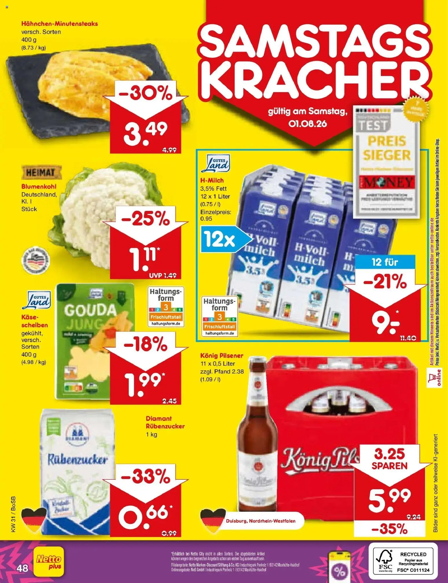 Netto Marken-Discount Prospekt Bochum – gültig ab 27.07.2026 | Seite: 67 | Produkte: Milch, Käse, Gouda, Bilder