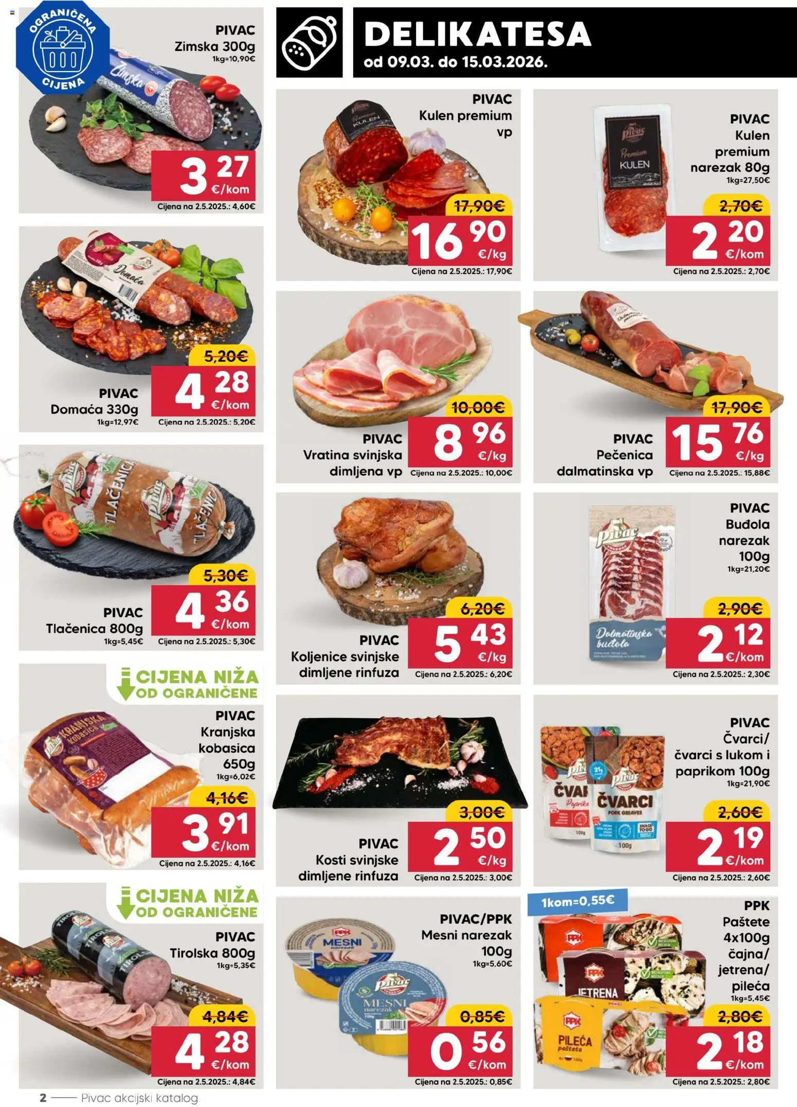 Pivac katalog | vrijedi od 09.03.2026 | Stranica: 2 | Proizvodi: Buđola, Paprika, Kobasica, Kulen