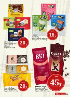 Dagli'Brugsen - Tilbudsavis uge 19-20 gyldig fra 08.05.2026 | Side: 13 | Produkter: Kaffe, Chokoladekage, Peanuts, Is