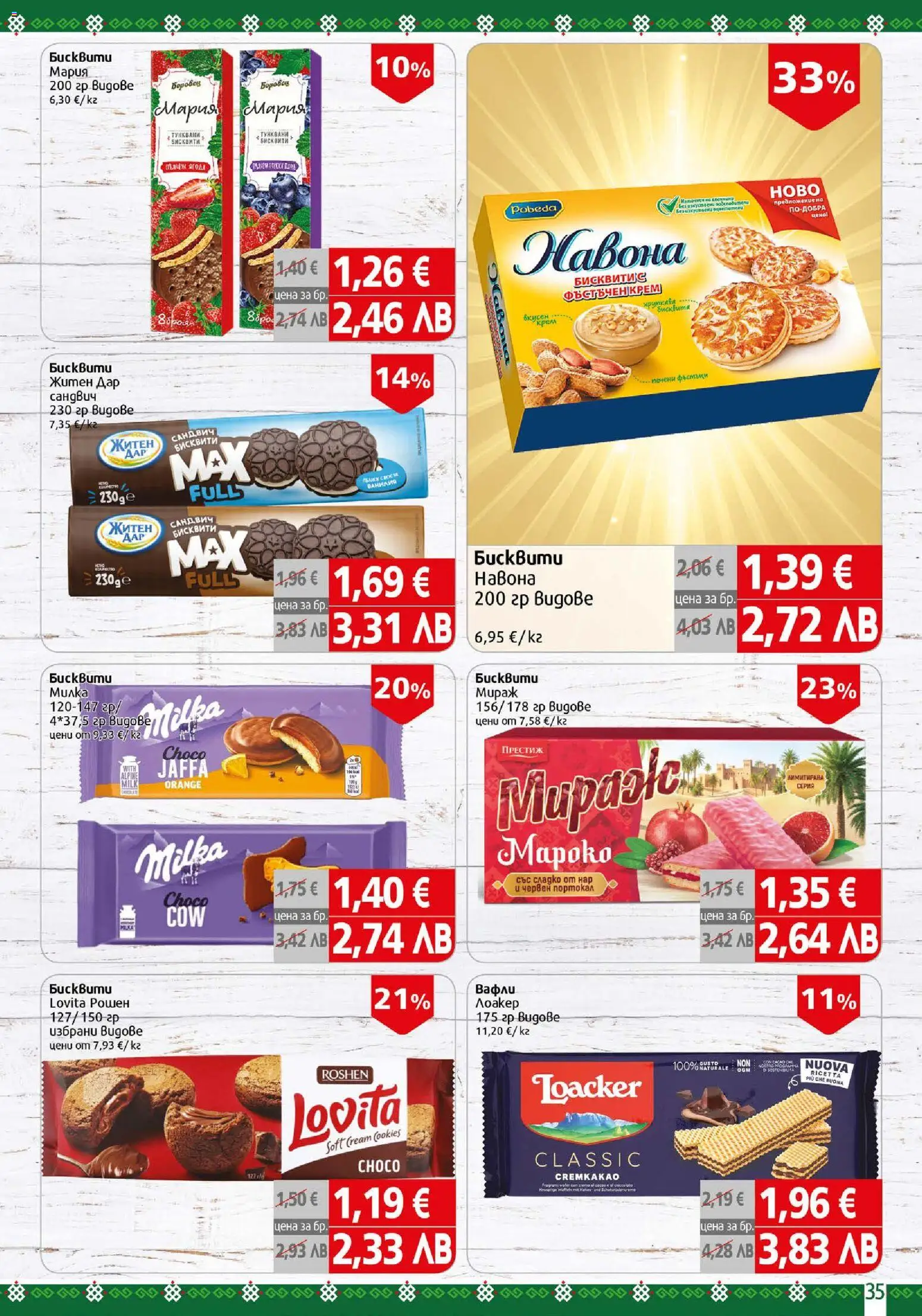 {H1} | Страница: 35 | Продукти: Крем, Портокал, Нар, Бисквити