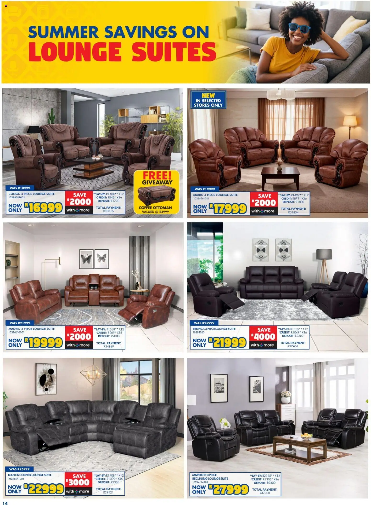 New Russells catalogue – valid from 15/10/2026 | Page: 14 | Products: Lounge suite, Ottoman, Coffee