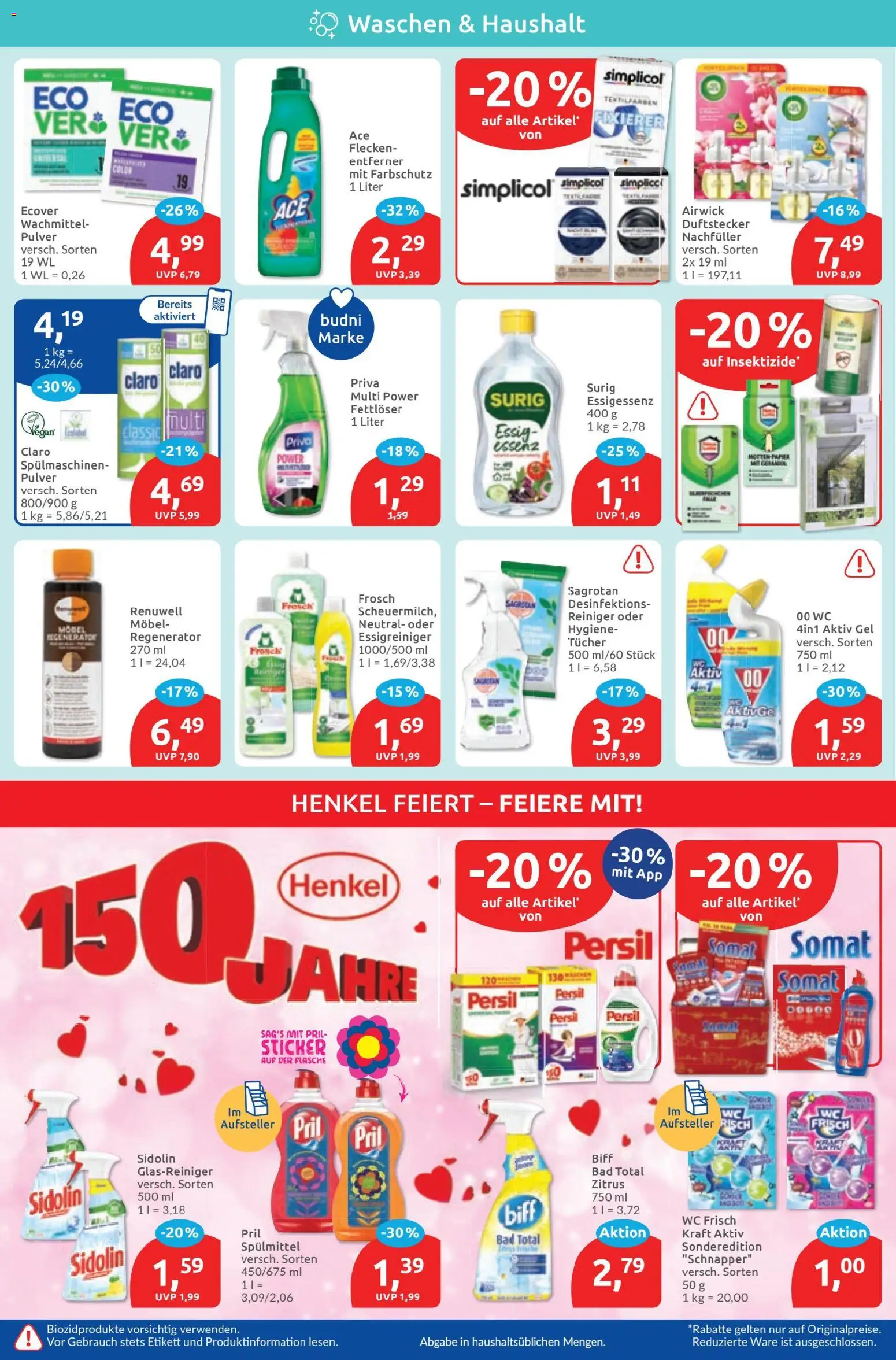 Budni Prospekt – gültig ab 10.08.2026 | Seite: 4 | Produkte: Essig, Bad, Pril, Persil