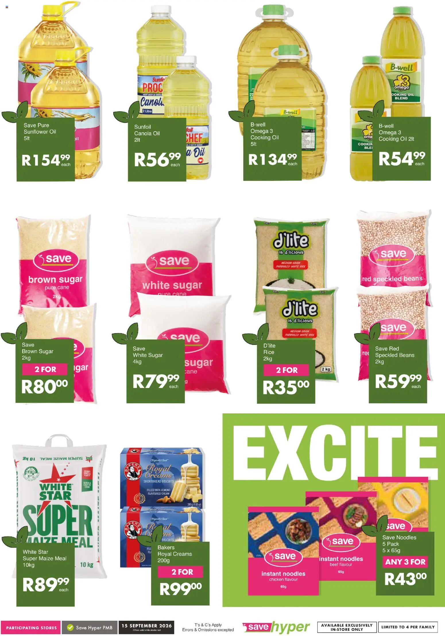 New Save catalogue – valid from 15/09/2026 | Page: 11 | Products: Maize meal, Biscuits, Rice, Sugar