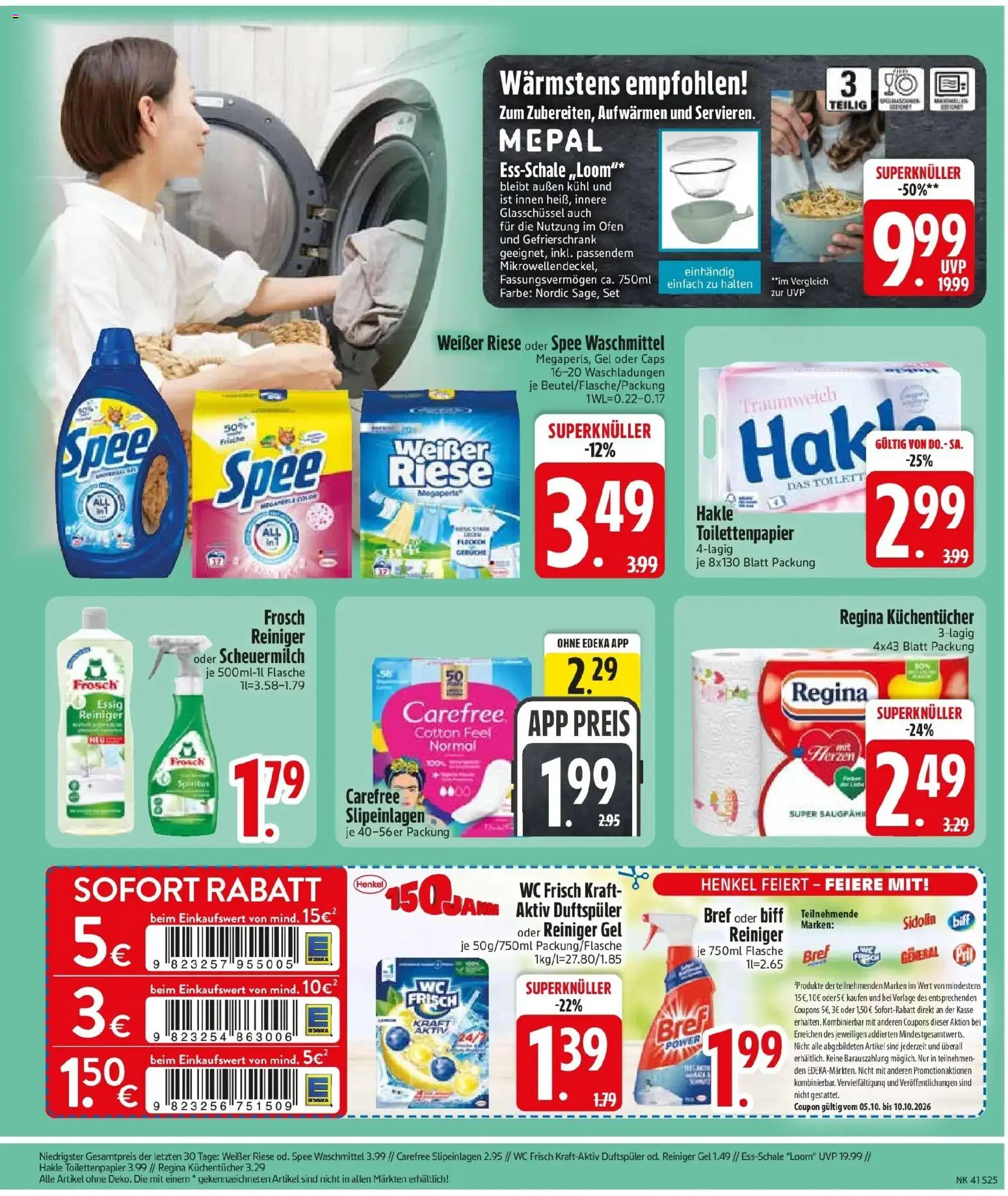 Edeka Prospekt Wackersdorf (ab 05.10.2026) » Angebote Online | Seite: 27 | Produkte: Gefrierschrank, Ofen, Waschmittel, Wc frisch