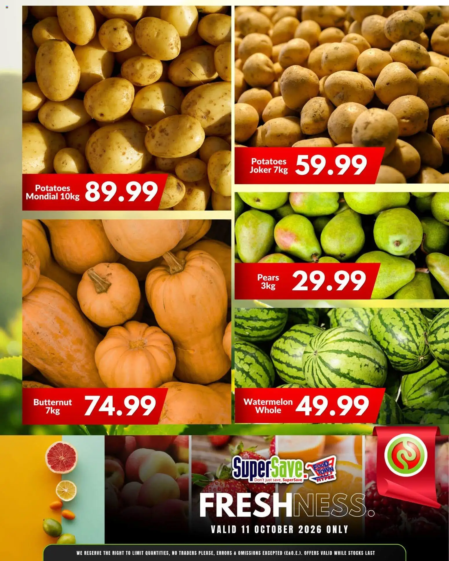 New Super Save catalogue – valid from 11/10/2026 | Page: 8 | Products: Pears, Potatoes
