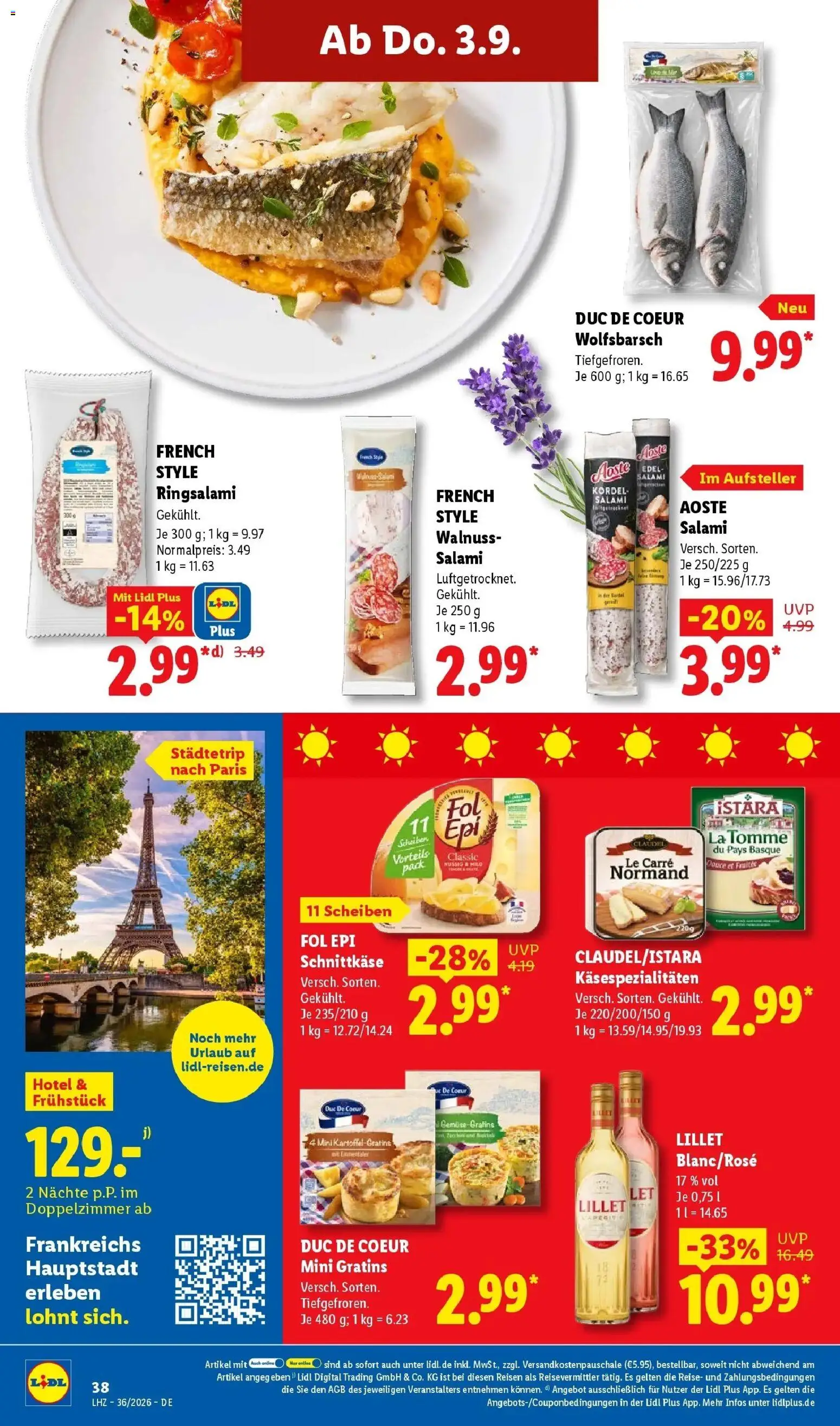 Lidl Prospekt Künzell (ab 31.08.2026) zum Blättern » Angebote | Seite: 58 | Produkte: Lillet, Salami