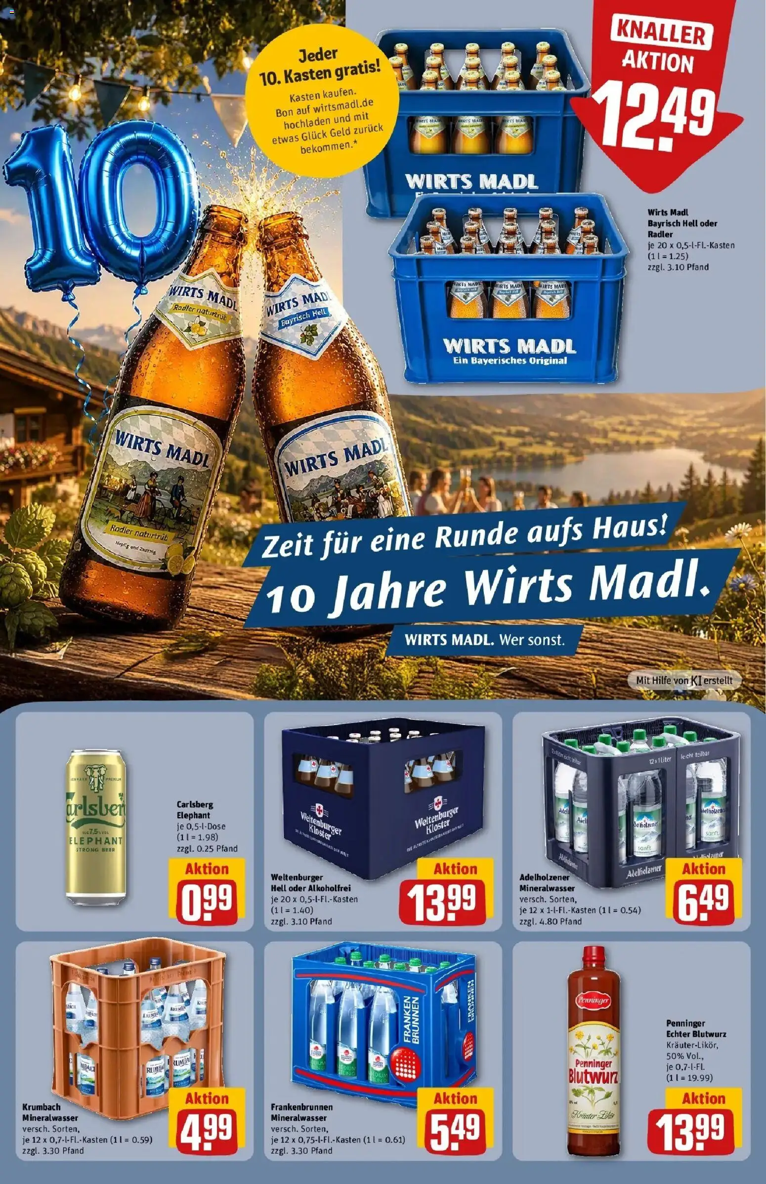 REWE Prospekt ab 14.09.2026 zum Blättern » Angebote | Seite: 22 | Produkte: Carlsberg, Adelholzener, Mineralwasser, Radler