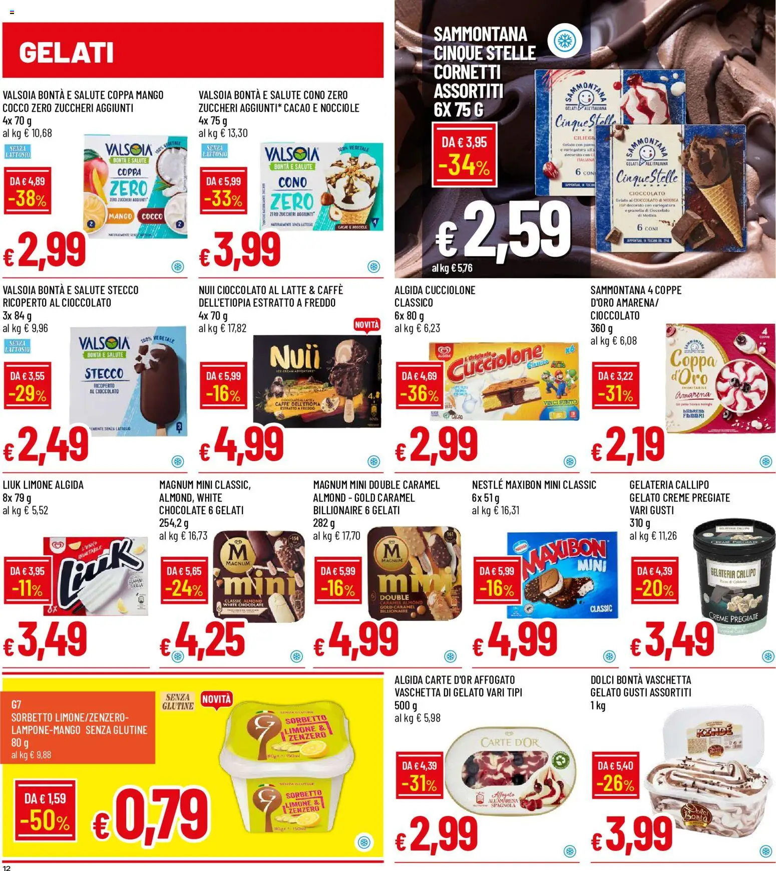 Volantino Galassia del 25/06/2026 | Pagina: 12 | Prodotti: Cioccolato, Sorbetto, Cocco, Amarena