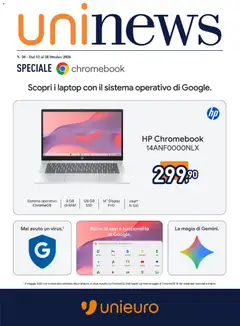 Anteprima del volantino Unieuro volantino Chromebook valido a partire dal 12/10/2026
