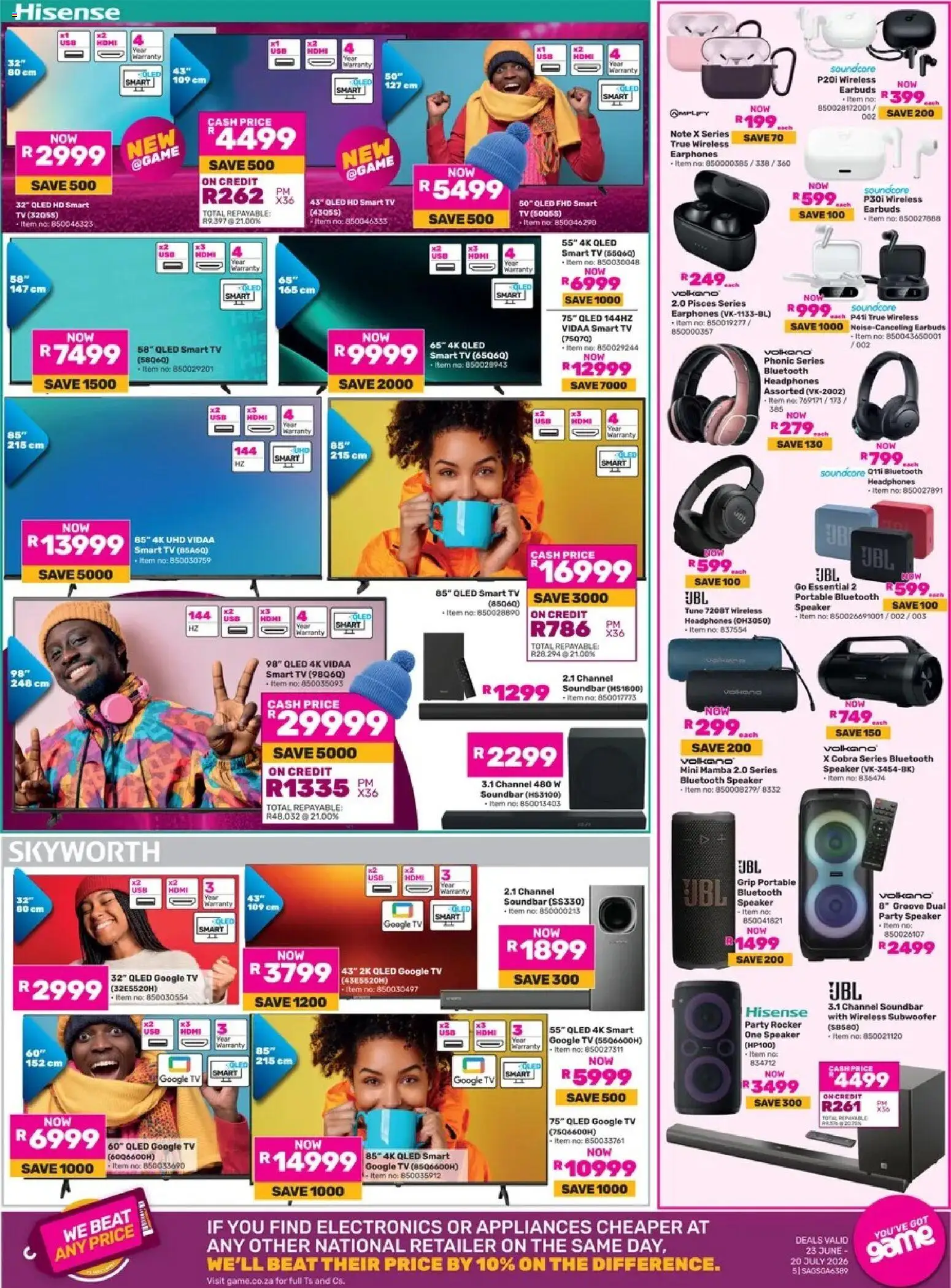 New Game catalogue – valid from 23/06/2026 | Page: 5 | Products: Earphones, Earbuds, Headphones, Subwoofer