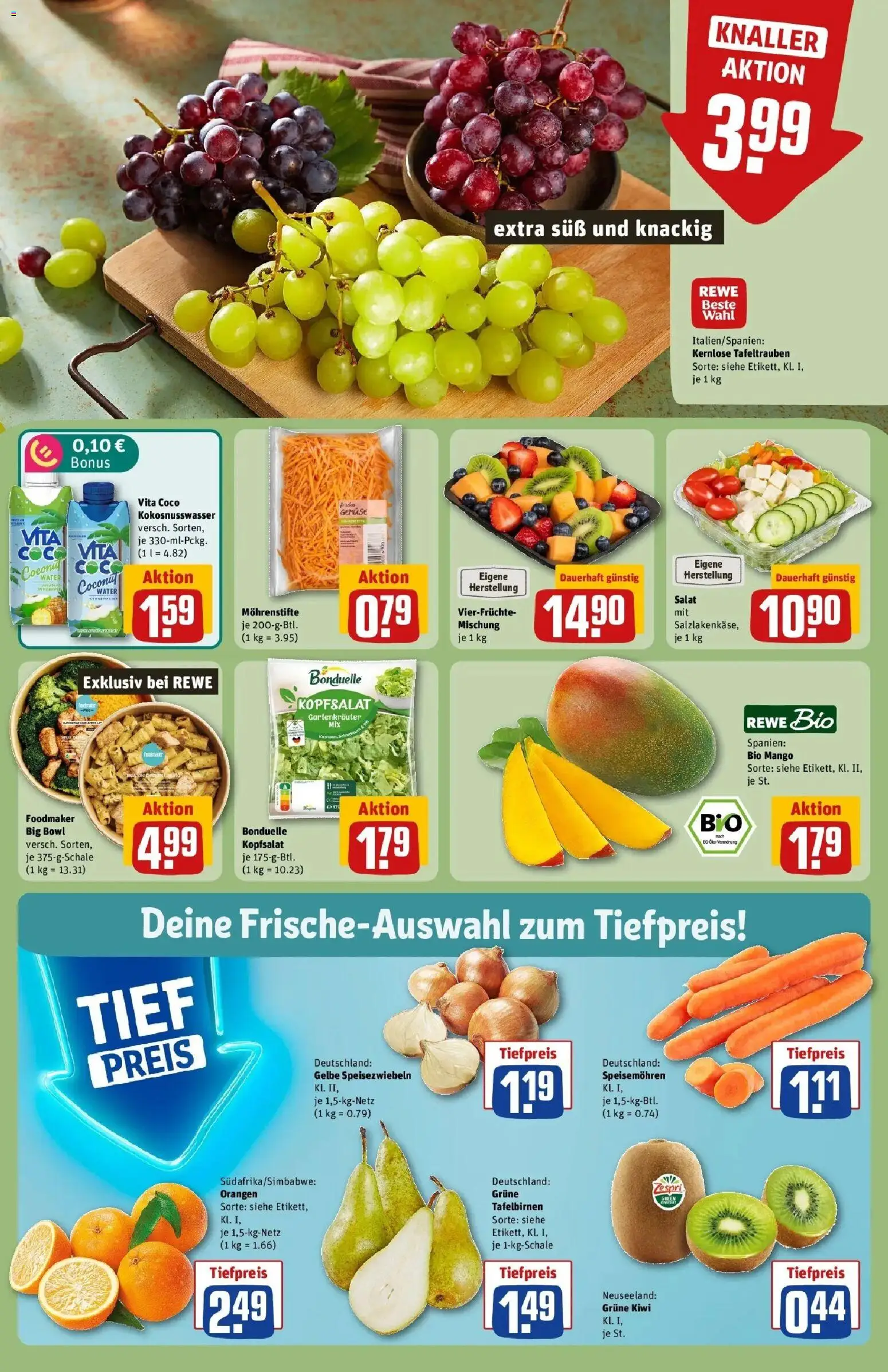 REWE Prospekt ab 21.09.2026 zum Blättern » Angebote | Seite: 12 | Produkte: Orangen, Mango, Kiwi, Salat