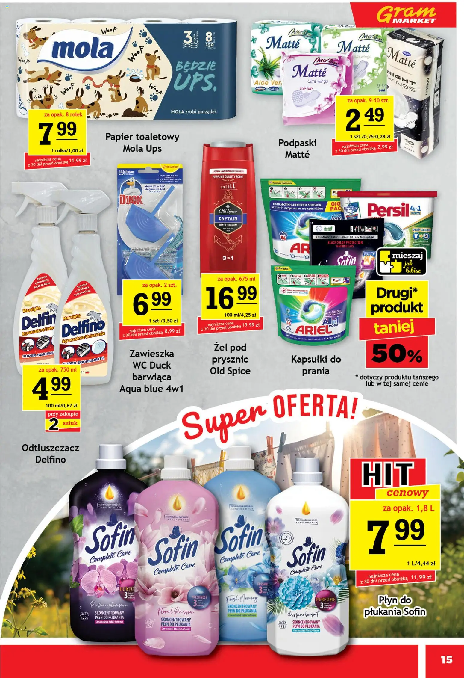 Gram Market gazetka od 15.04.2026 | Strona: 15 | Produkty: Top, Podpaski, Prysznic, Old spice