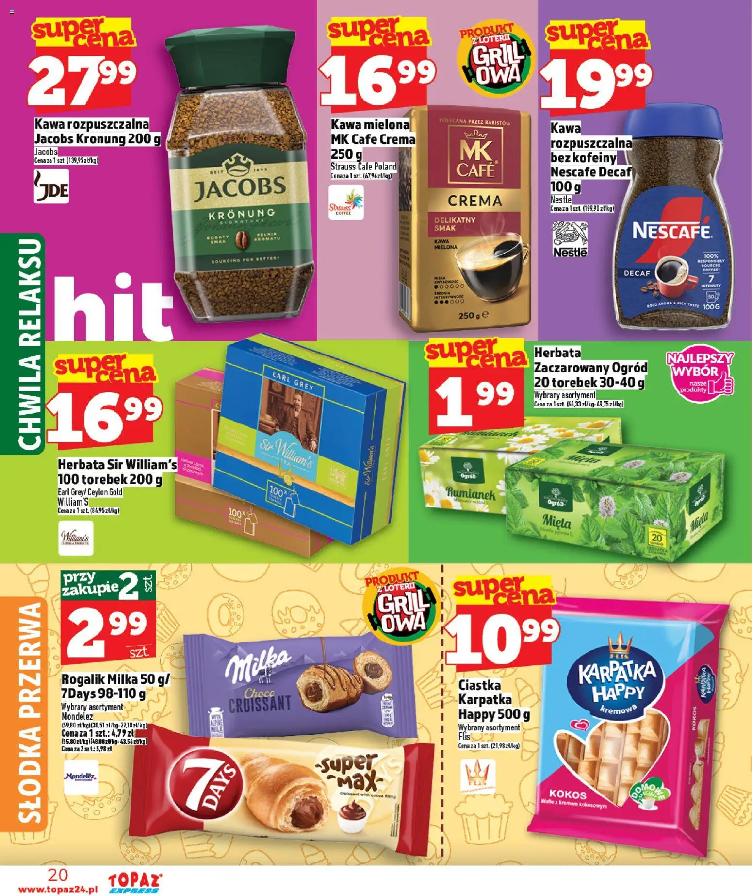 Topaz gazetka - Express od 07.05.2026 | Strona: 20 | Produkty: Grill, Milka, Kawa, Herbata