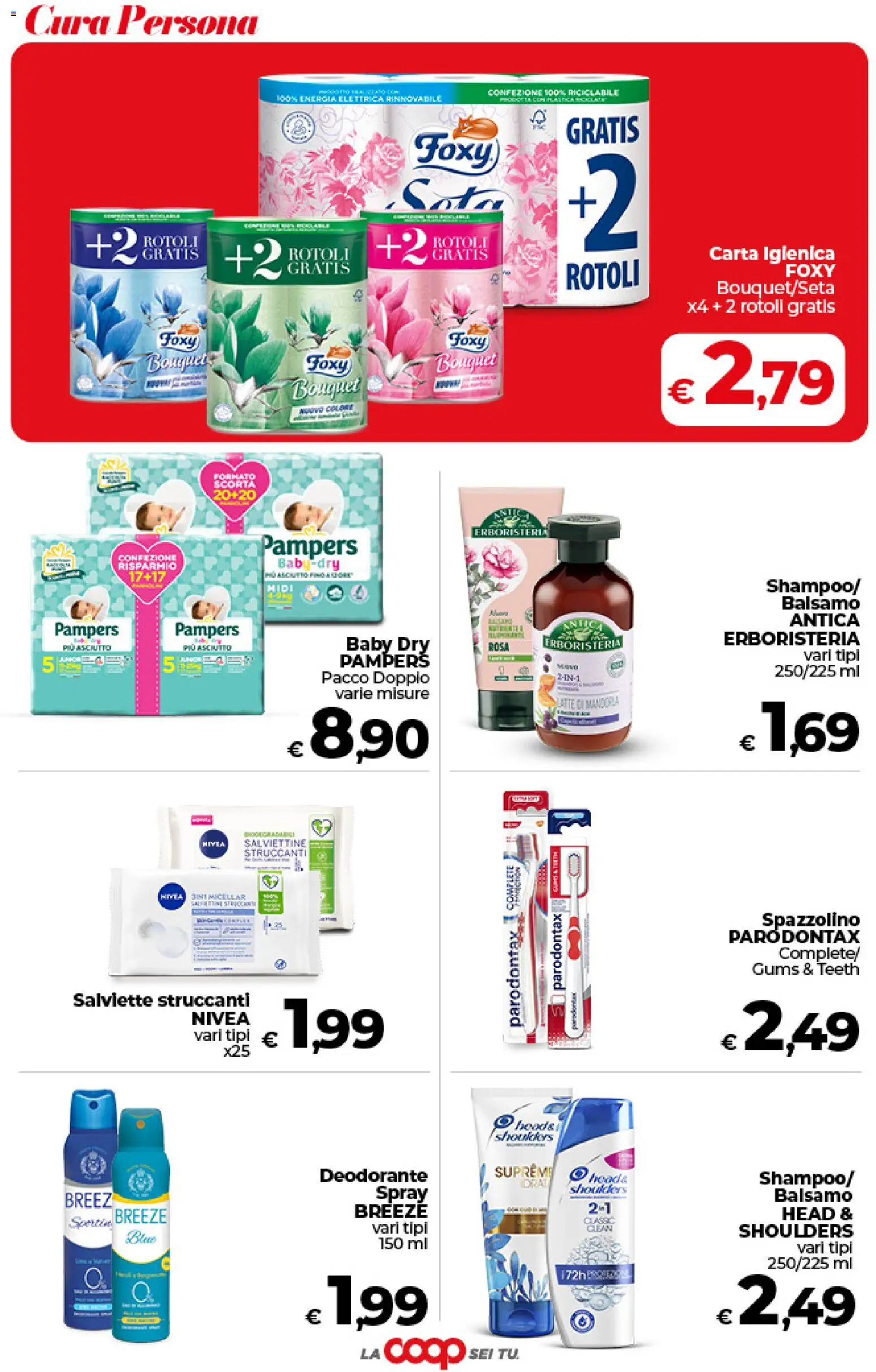 Volantino COOP del 09.06.2026 | Pagina: 38 | Prodotti: Balsamo, Salviette struccanti, Spazzolino, Pampers