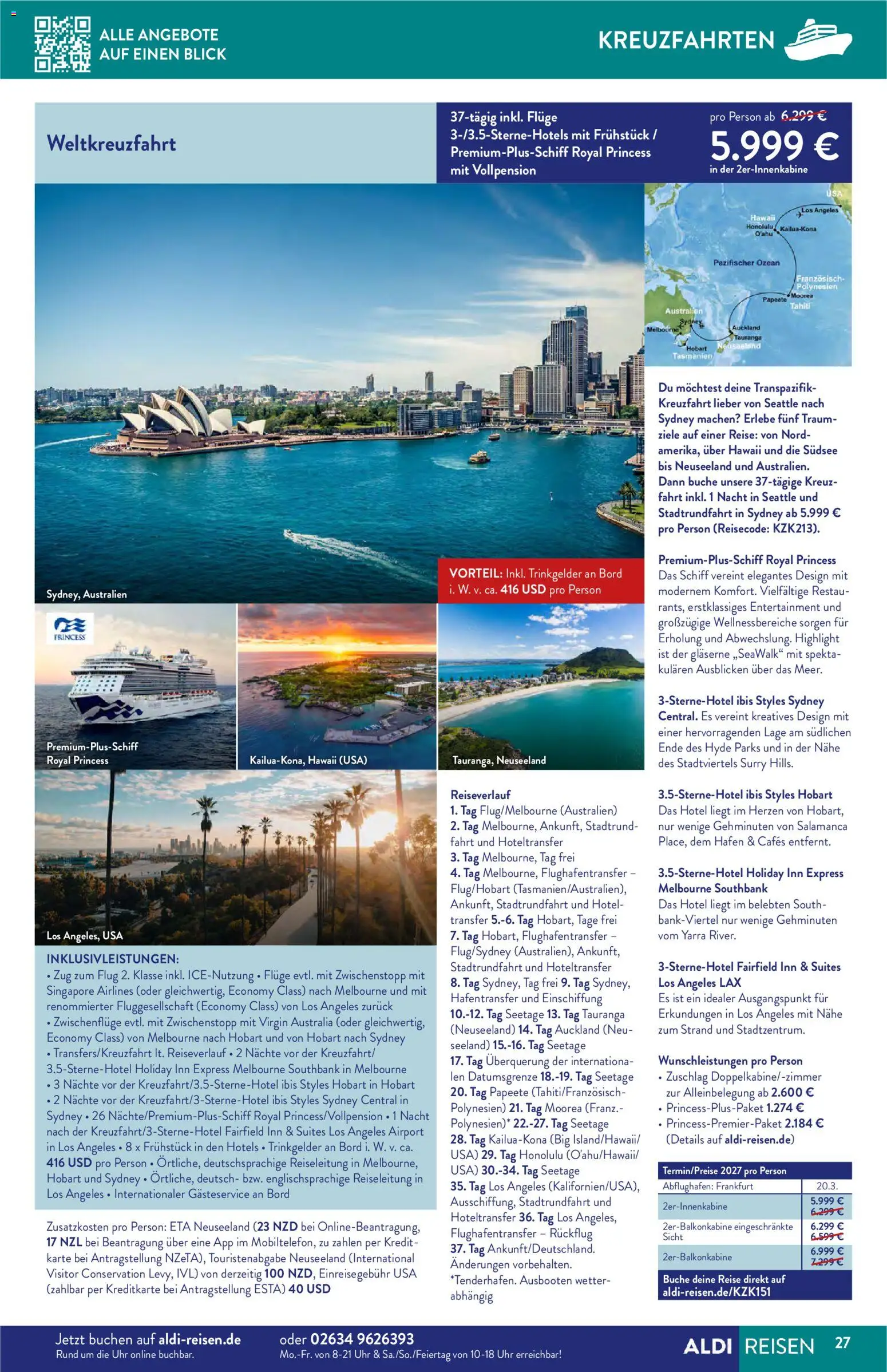 Aldi Reisen  Reisemagazin – gültig ab 01.09.2026 | Seite: 27 | Produkte: Uhr