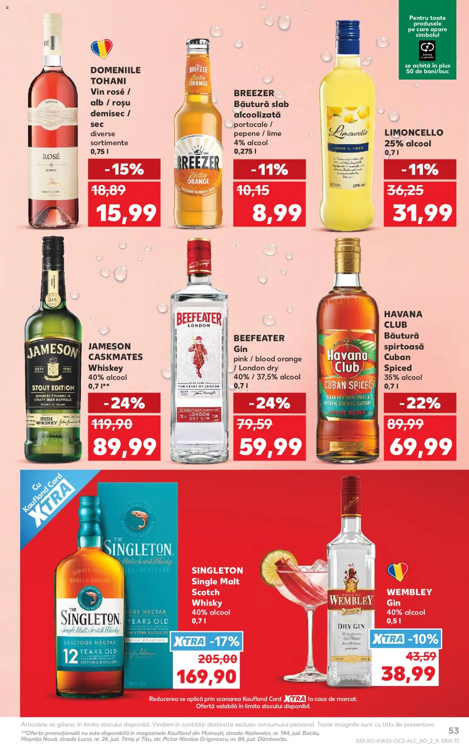 Noul catalog Kaufland – valabil de la 17.06.2026 | Pagină: 53 | Produse: Lime, Vin, Gin, Whiskey