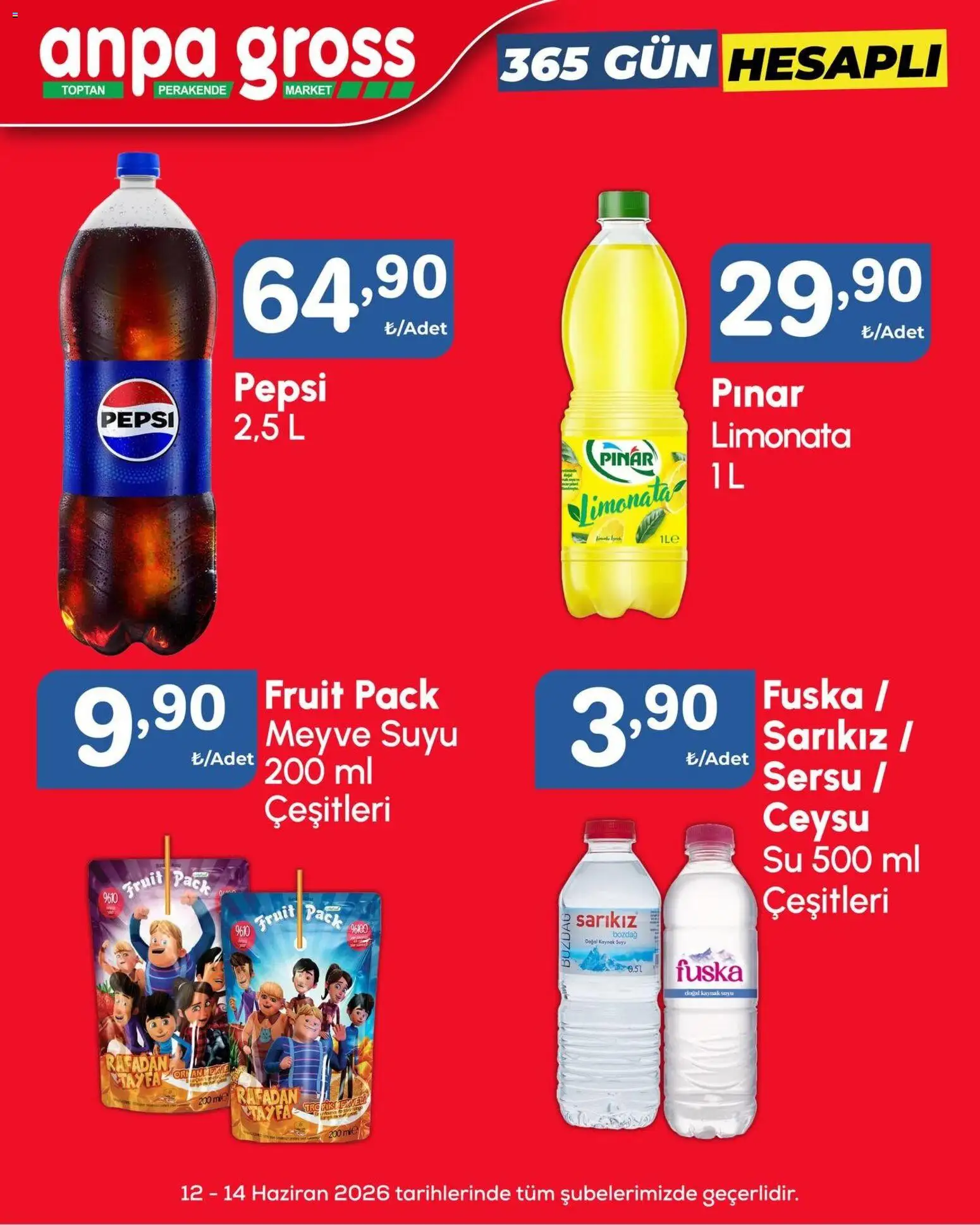 Anpa Gross Katalog - 12.06.2026 tarihinden itibaren geçerlidir | Sayfa: 10 | Ürünler: Limonata, Meyve suyu, Su, Meyve