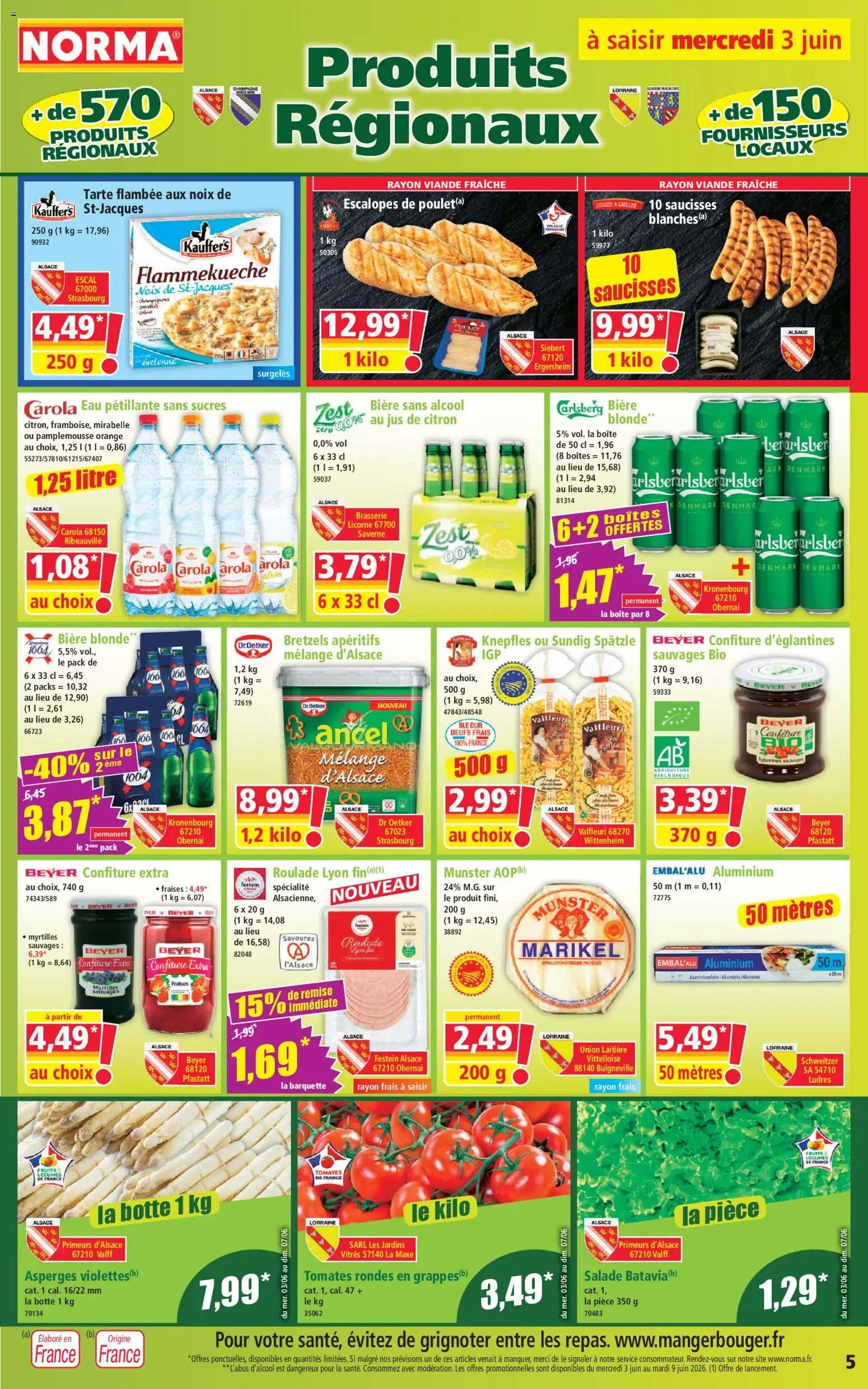 {H1} | Page: 5 | Produits: Myrtilles, Orange, Jus, Tomates