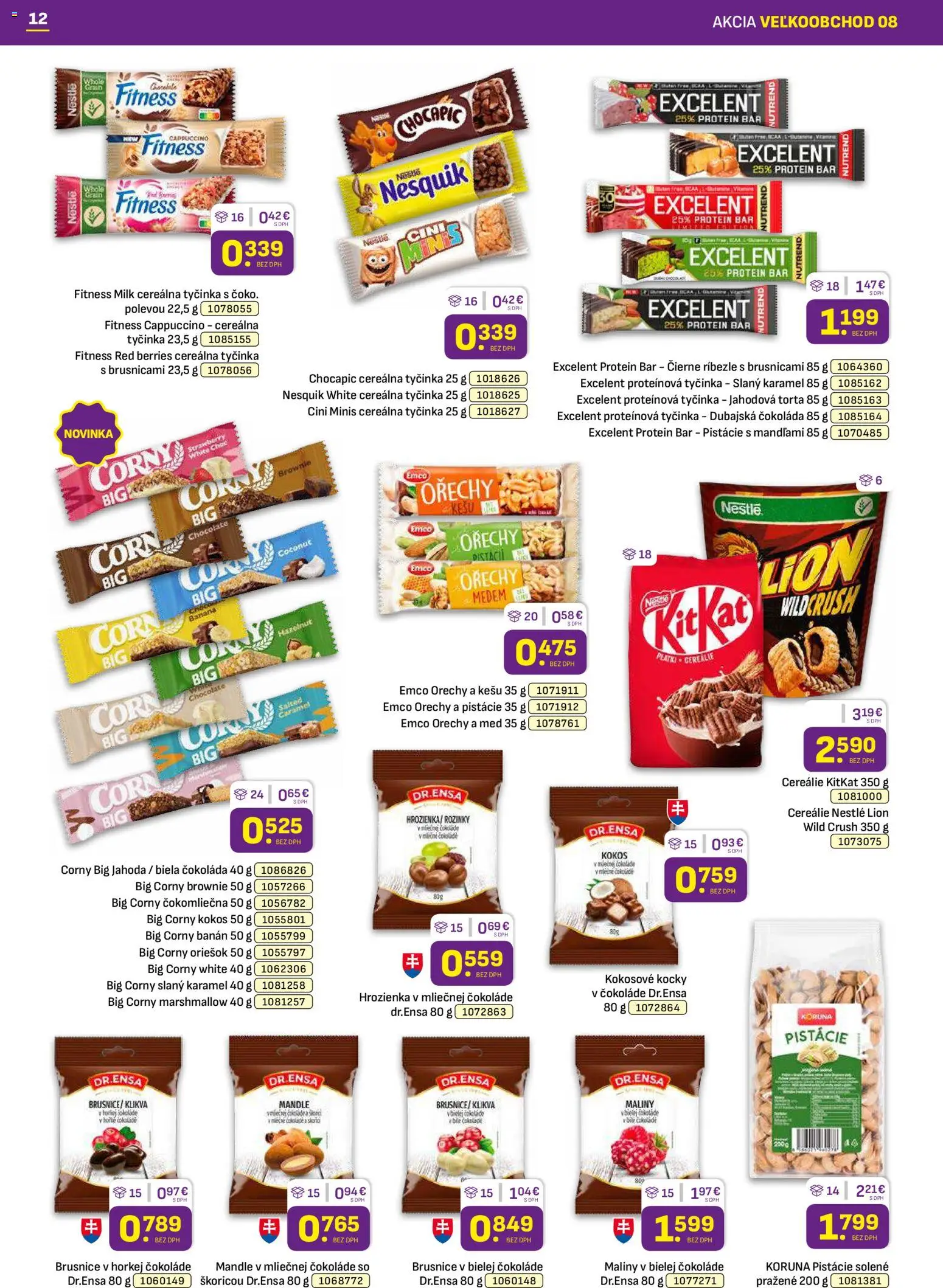 Nové Libex akcie – leták je platný od 20.04.2026 | Strana: 12 | Produkty: Ríbezle, Torta, Chocapic, Cini Minis
