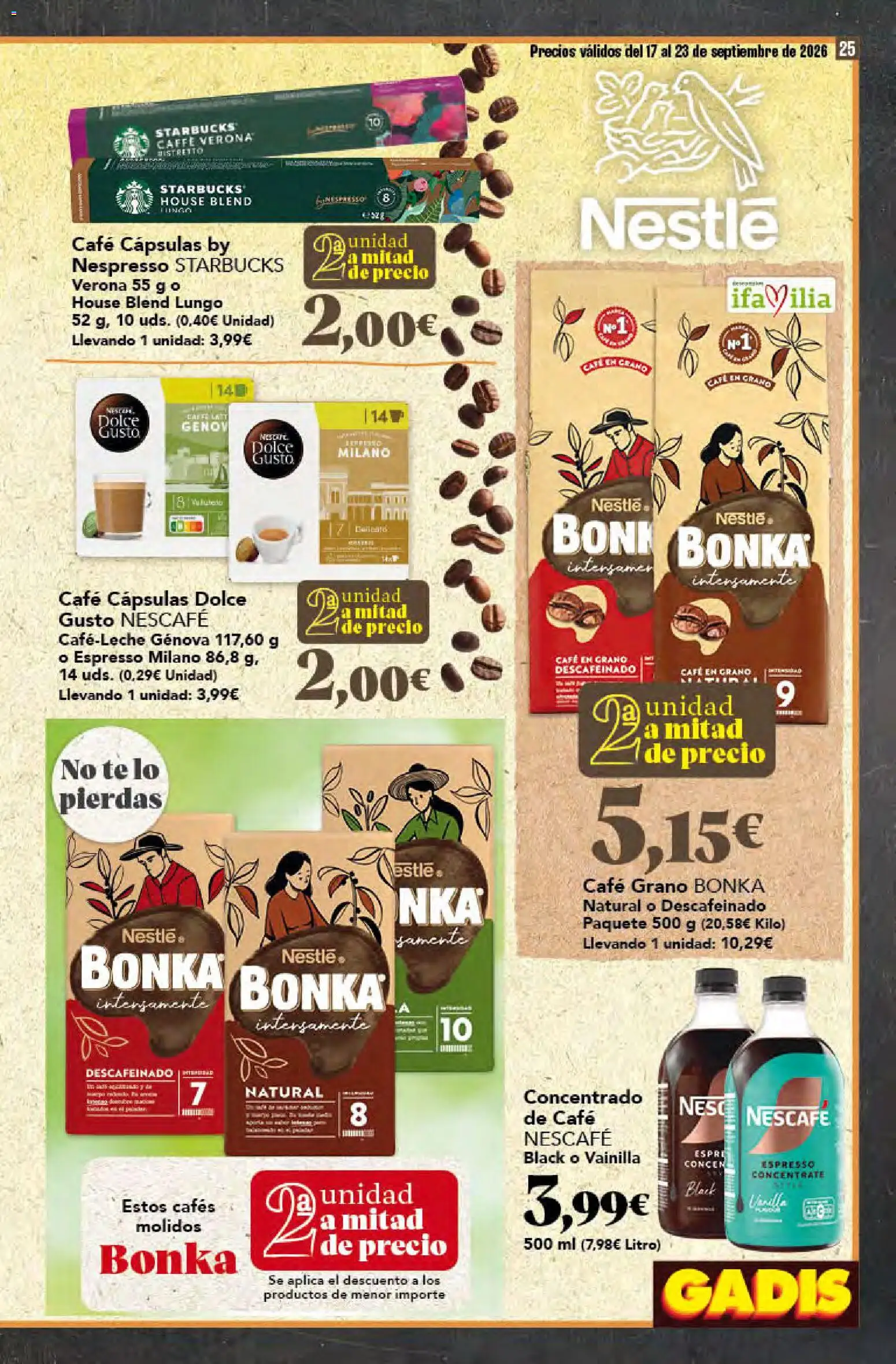Gadis folleto │ válido desde el 17/09/2026 | Página: 25 | Productos: Cápsulas, Café, Té, Vainilla