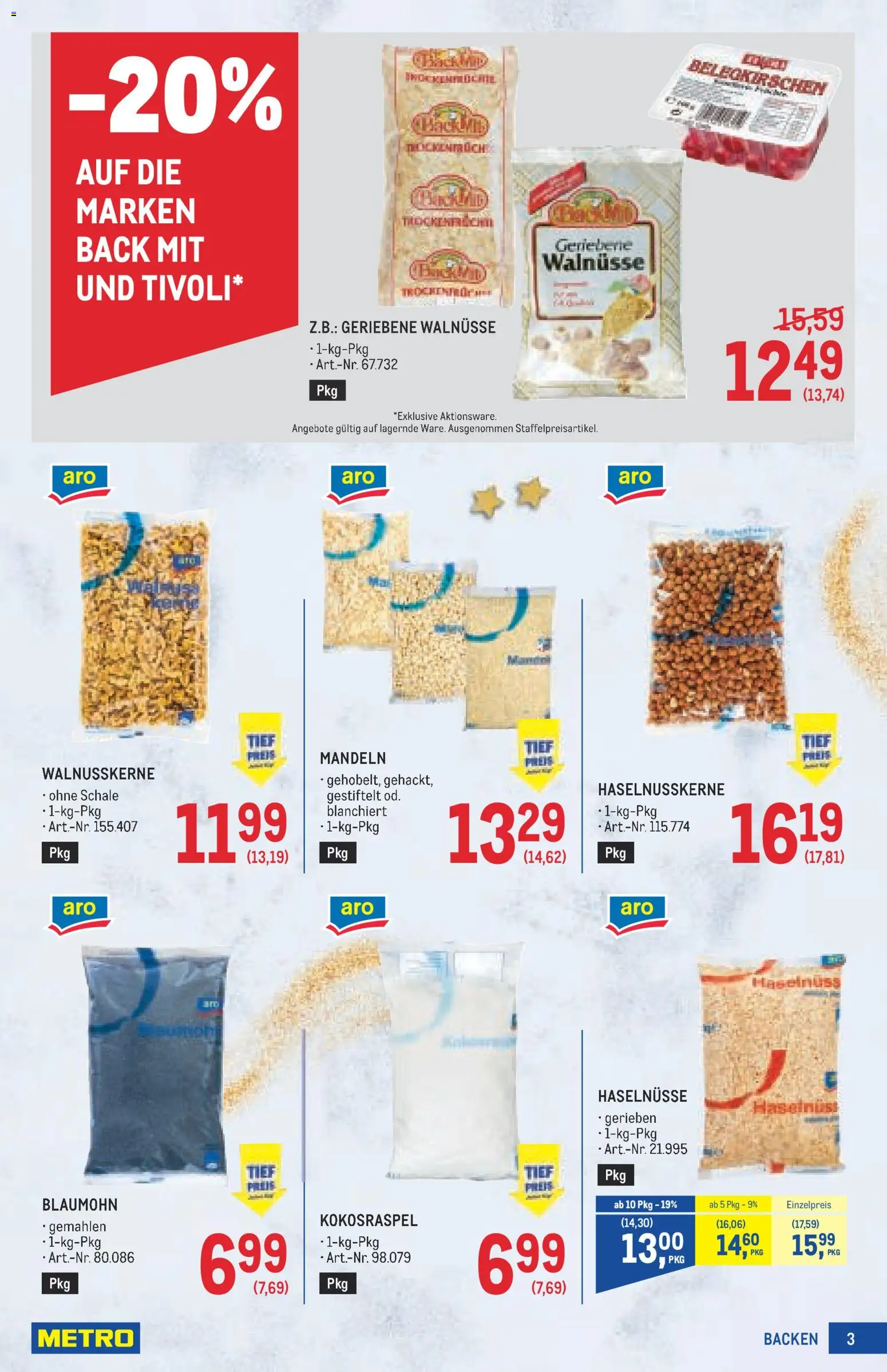 Metro angebote Backen Spezial gültig ab 15.10.2026 | Seite: 3 | Produkte: Haselnüsse