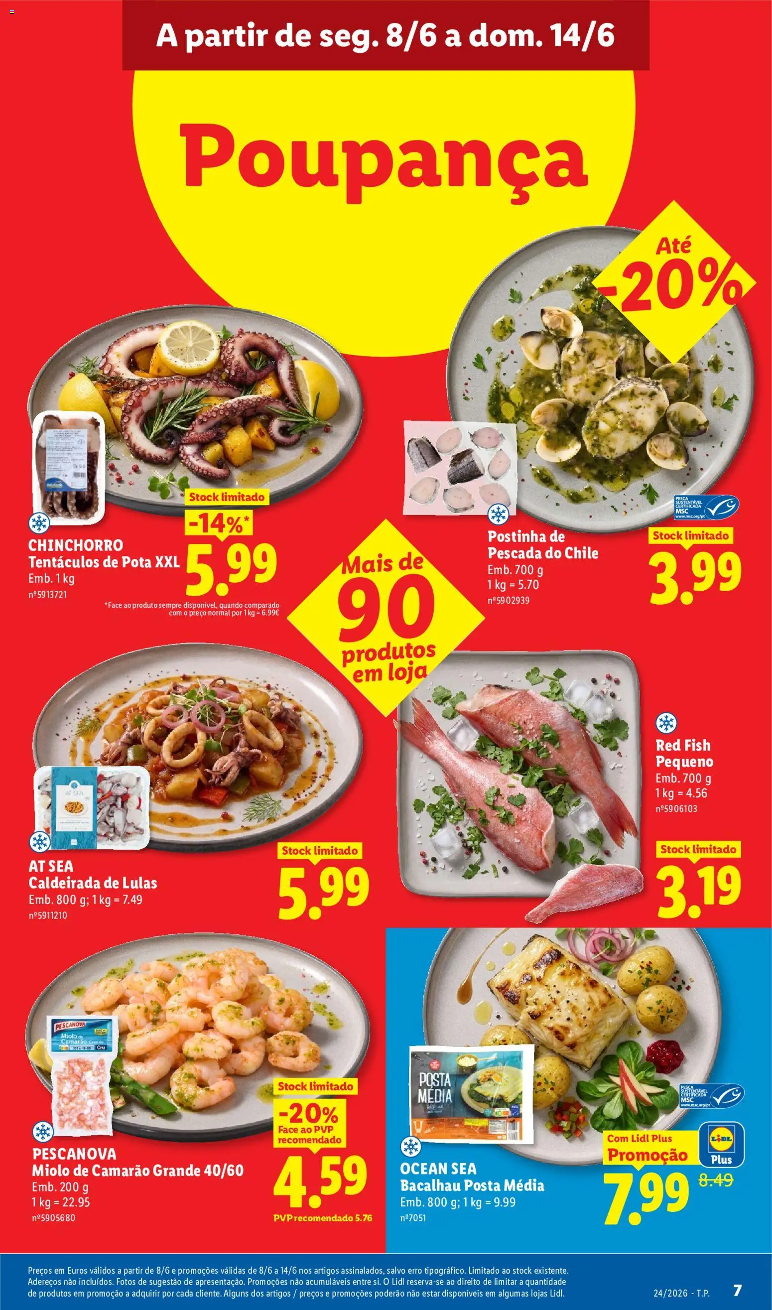 Lidl folheto │ válido de 08.06.2026 | Página: 7 | Produtos: Bacalhau, Pescada, Lulas, Camarão