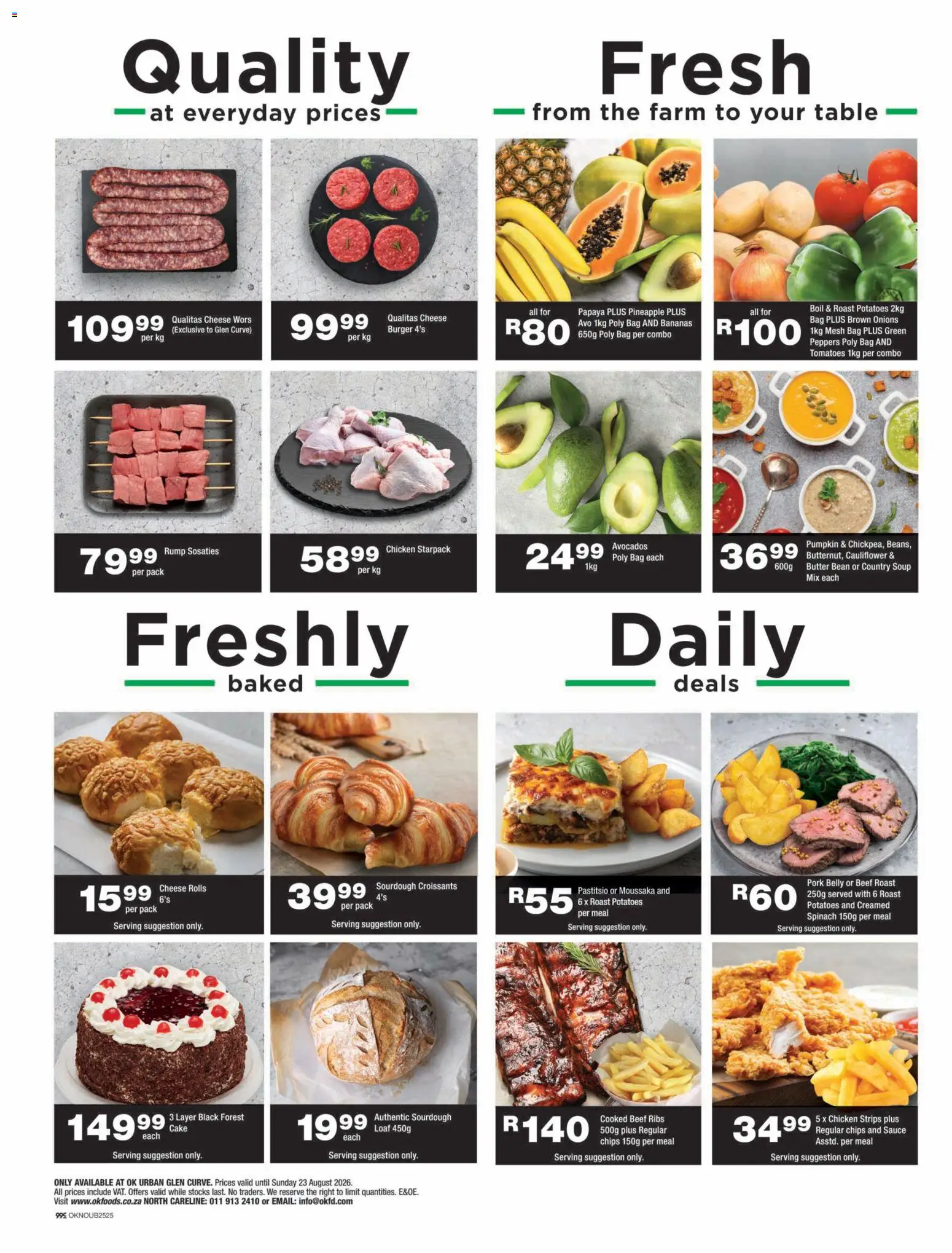 New OK Foods catalogue – valid from 12/08/2026 | Page: 2 | Products: Cauliflower, Cheese, Pork, Onions