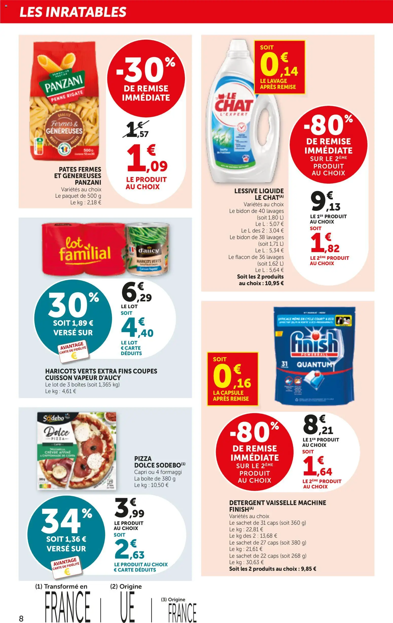 {H1} | Page: 8 | Produits: Haricots verts, Lessive, Haricots, Pâtes
