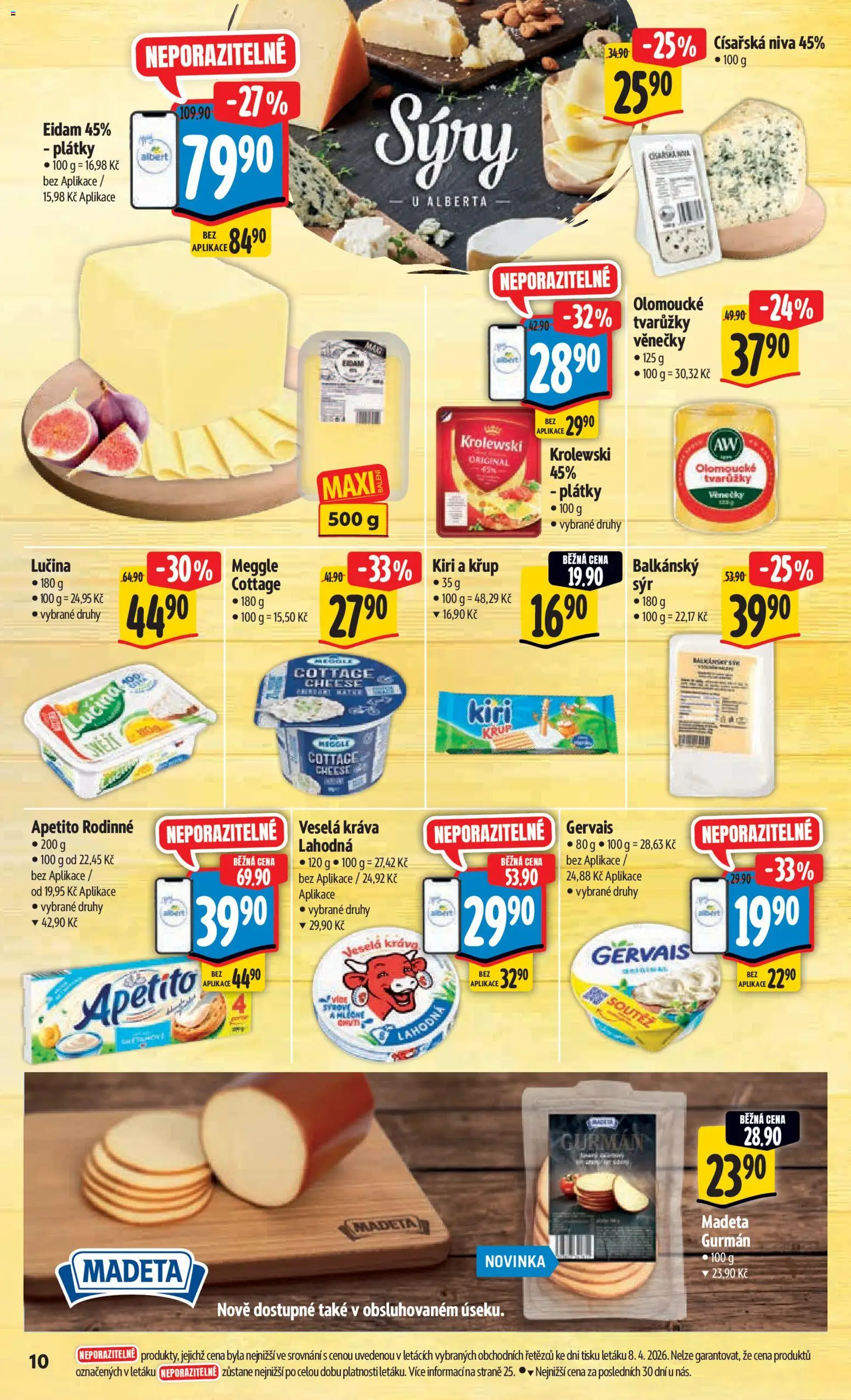 Albert leták - Hypermarket od 15.04.2026 | Strana: 18 | Produkty: Sýry, Niva, Cottage cheese, Cottage