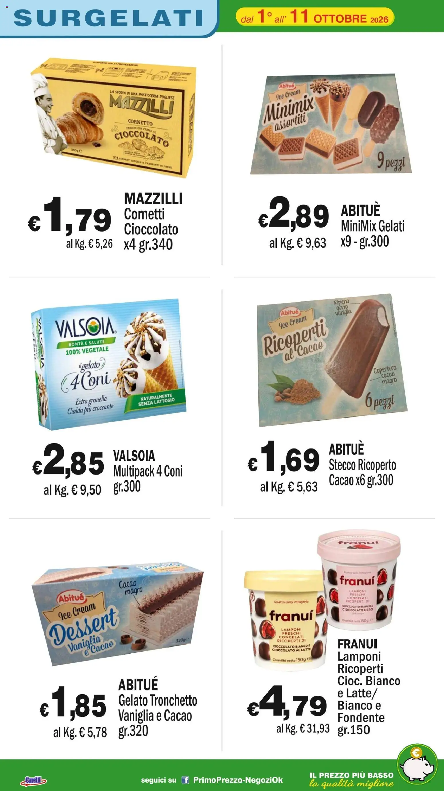 Volantino Primo Prezzo del 01/10/2026 | Pagina: 35 | Prodotti: Crema, Cornetto, Cacao, Senza lattosio