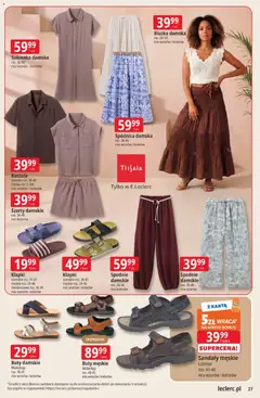 Pogląd oferty "E.Leclerc gazetka" - ważna od 16.06.2026 | Strona: 27 | Produkty: Karta, Buty, Klapki, Sukienka