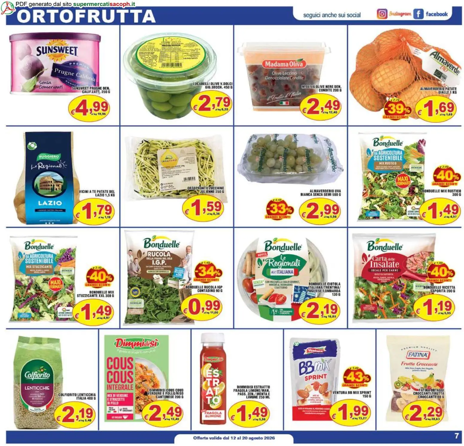 Volantino Sacoph del 12/08/2026 | Pagina: 7 | Prodotti: Rosmarino, Riso, Rucola, Zucchine