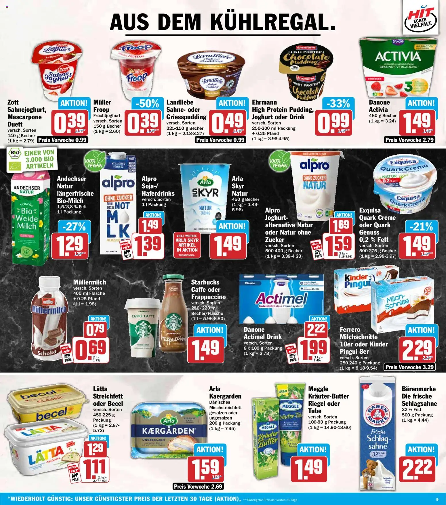HIT Prospekt – gültig ab 20.07.2026 | Seite: 9 | Produkte: Pudding, Skyr, Arla skyr, Müllermilch
