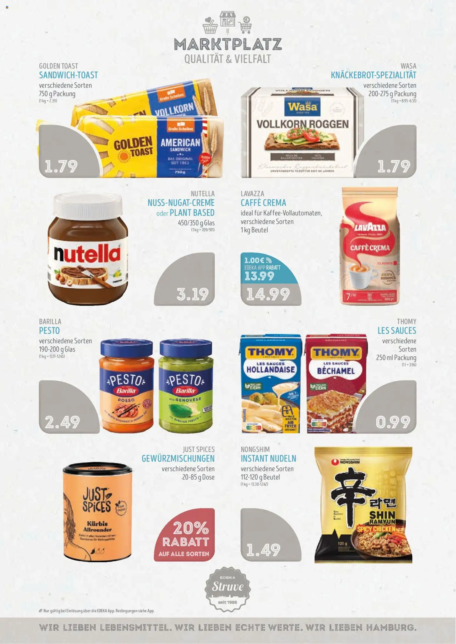Edeka Struve Prospekt – gültig ab 05.10.2026 | Seite: 10 | Produkte: Barilla, Toast, Nutella, Kürbis