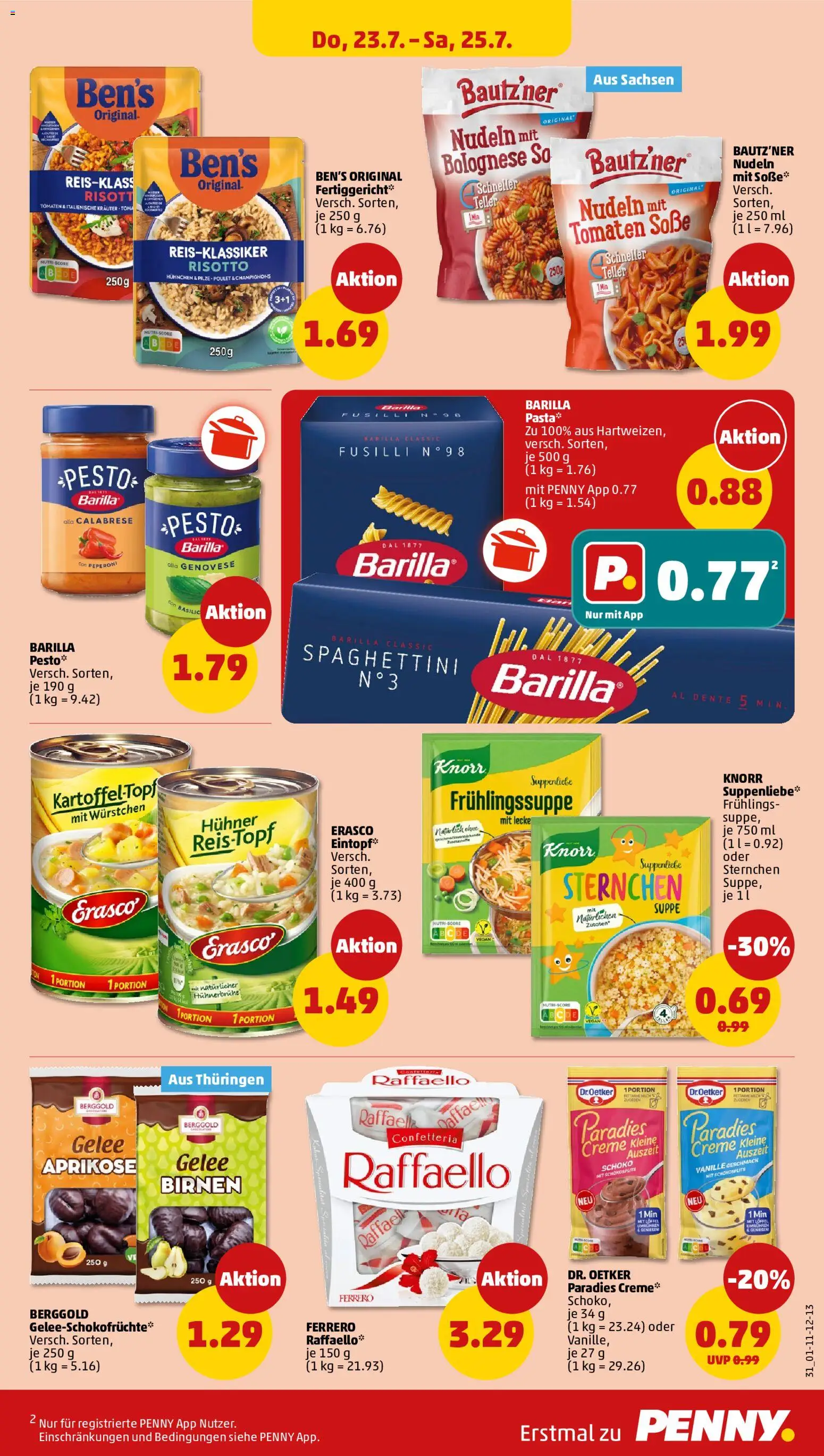 Penny Prospekt – gültig ab 20.07.2026 | Seite: 35 | Produkte: Barilla, Hühnerbrühe, Barilla pesto, Creme