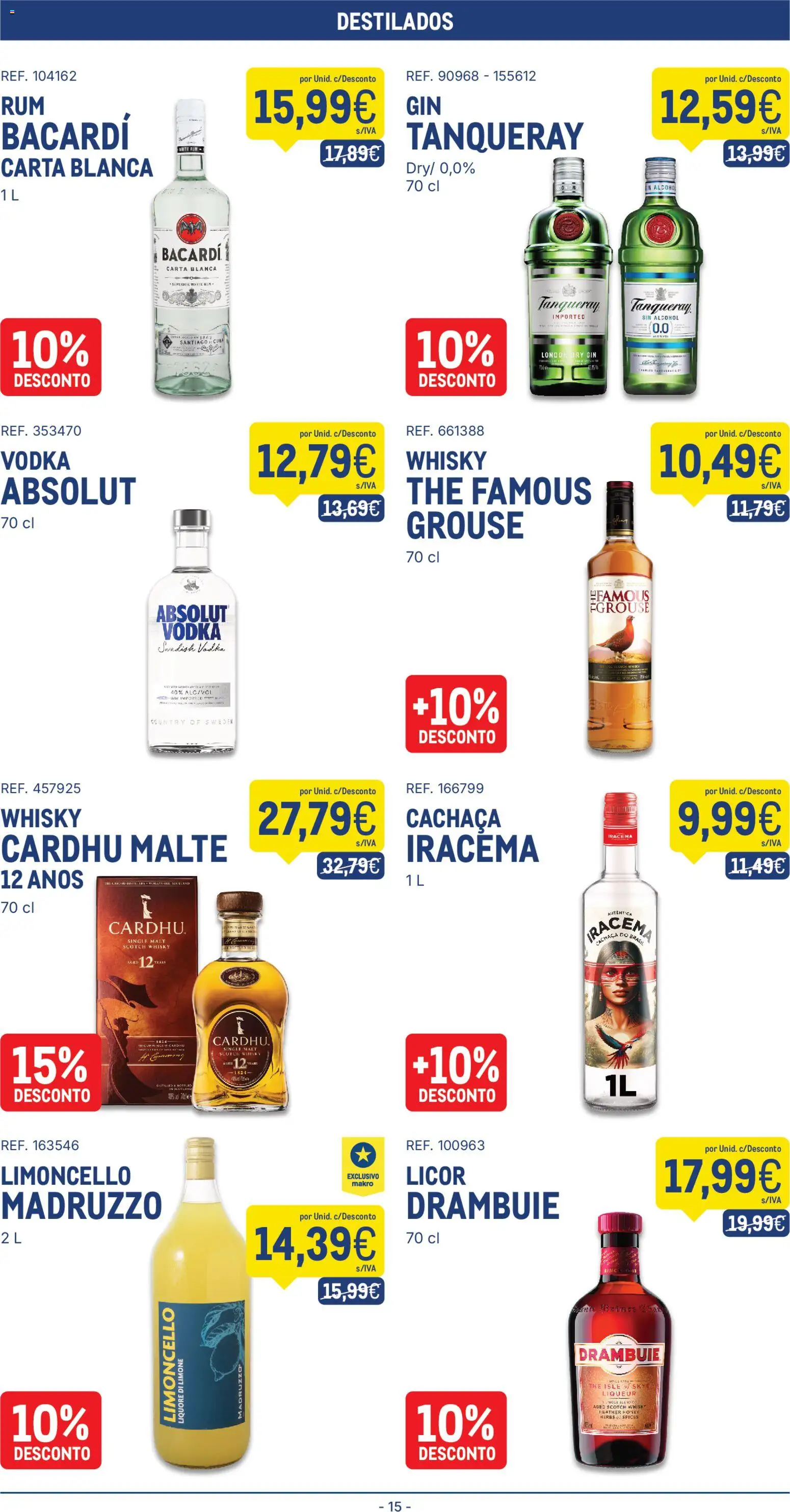 Makro folheto │ válido de 06/10/2026 | Página: 15 | Produtos: Whisky, Limoncello, Bacardi, Vodka