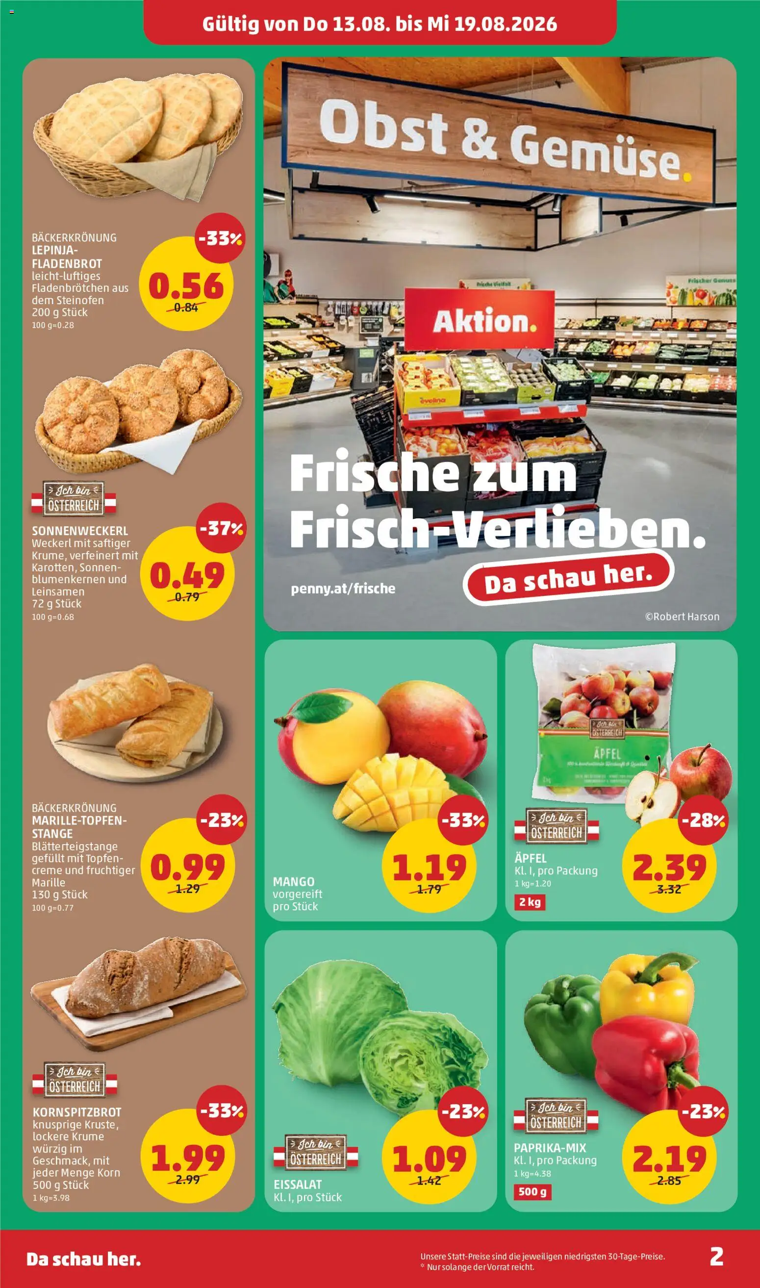Penny Markt Eröffnung in 4221 Steyregg gültig ab 13.08.2026 | Seite: 2 | Produkte: Obst, Mango, Creme, Äpfel