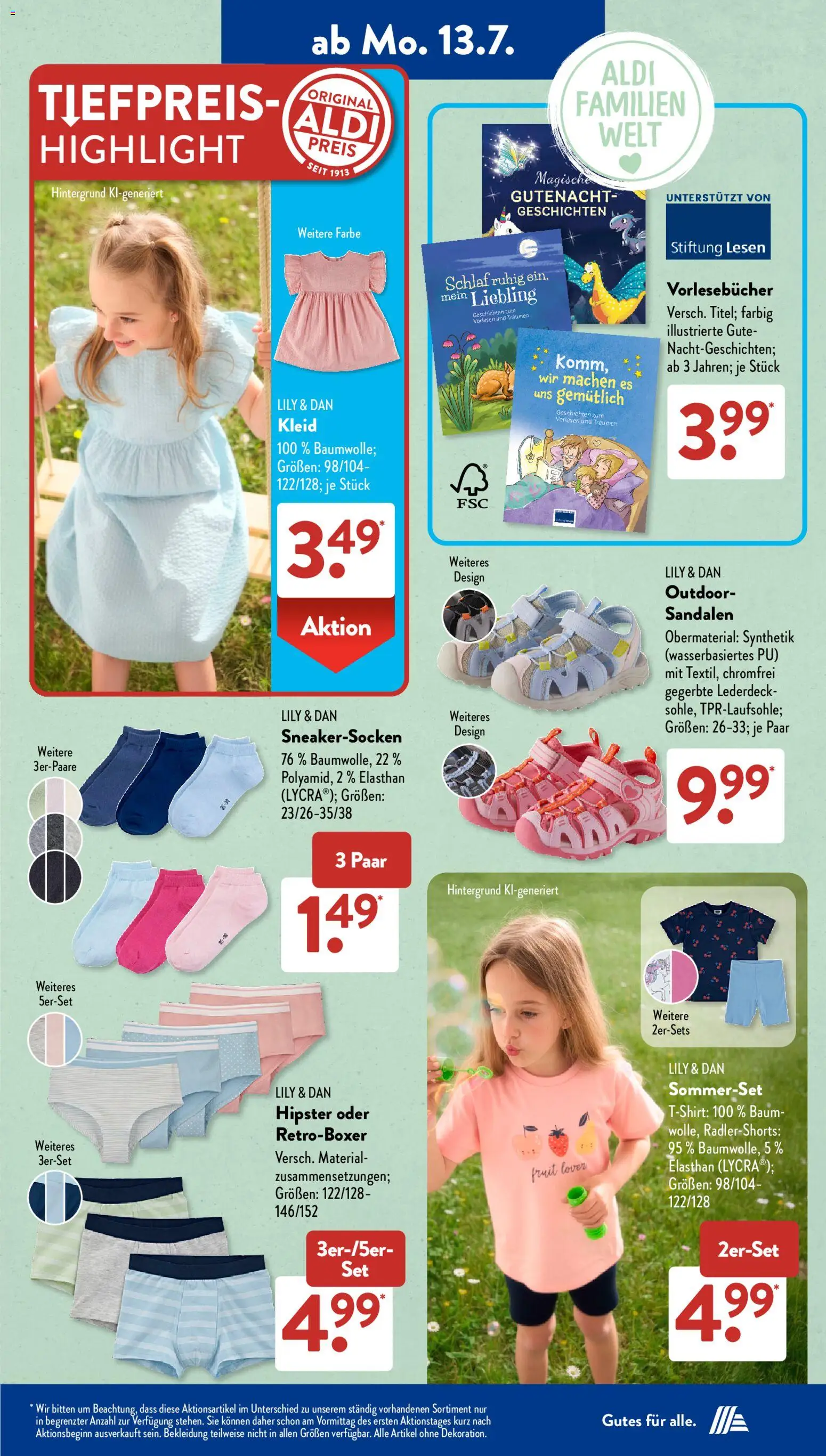 Aldi Süd Prospekt – gültig ab 13.07.2026 | Seite: 2 | Produkte: Bekleidung, Sandalen, Kleid