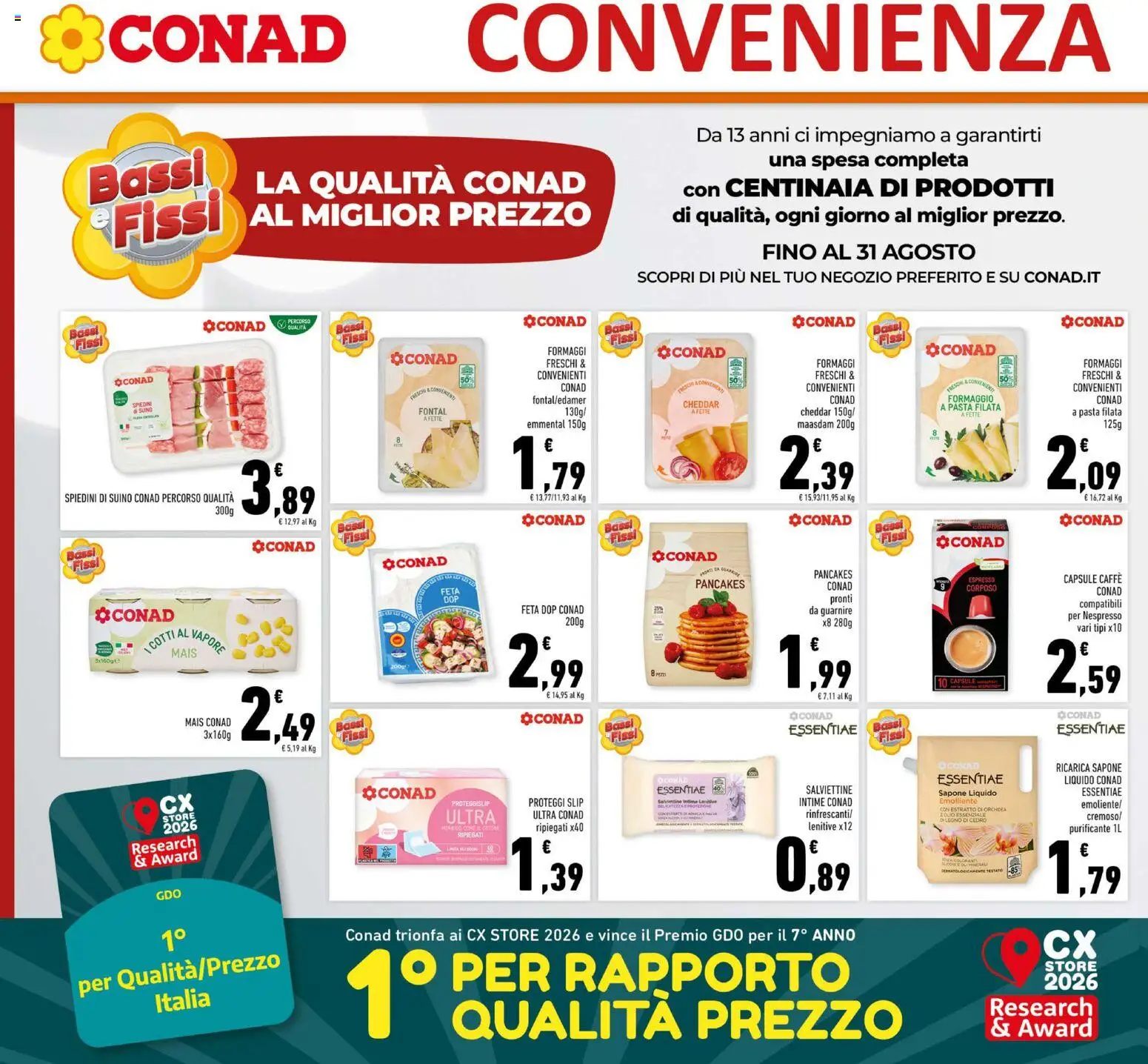 Volantino Conad del 10/08/2026 | Pagina: 18 | Prodotti: Sapone, Caffè, Pasta, Orchidea