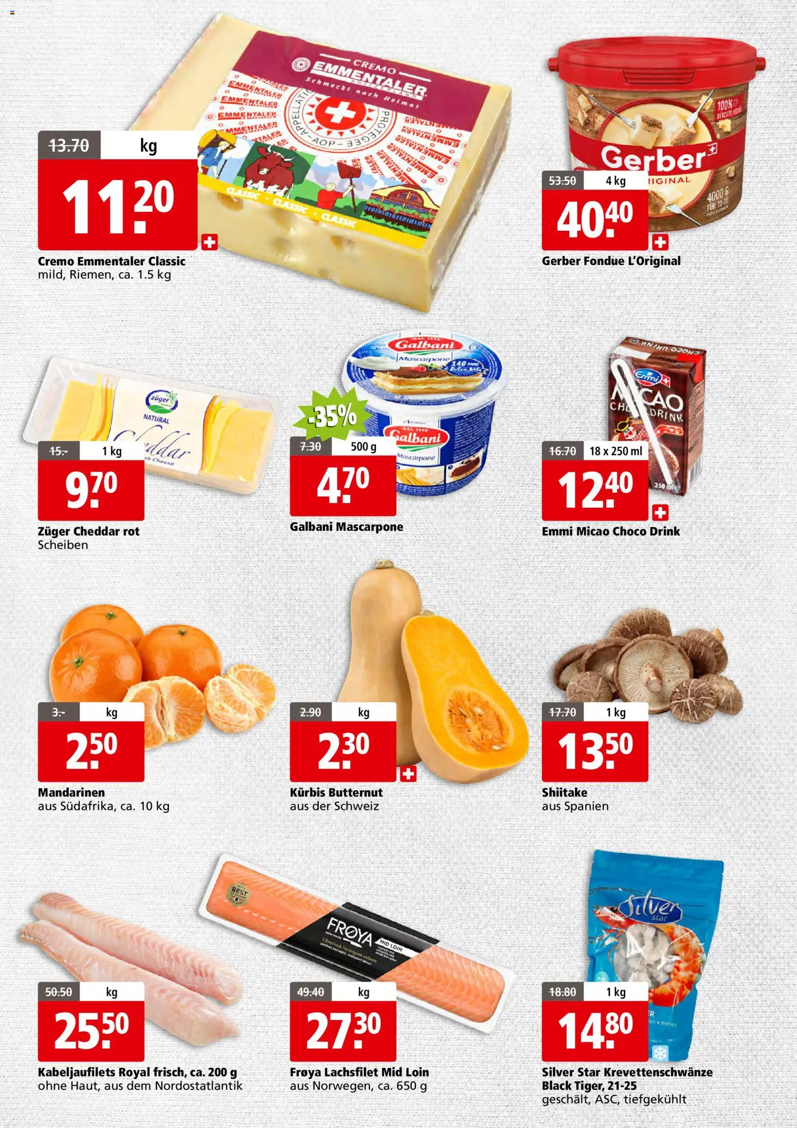 Aligro aktionen Business Schlieren, Gossau SG, Frauenfeld, Rapperswil-Jona, Sargans, Bern – gültig ab 28.09.2026 | Seite: 2 | Produkte: Mascarpone, Kürbis, Mandarinen, Fondue