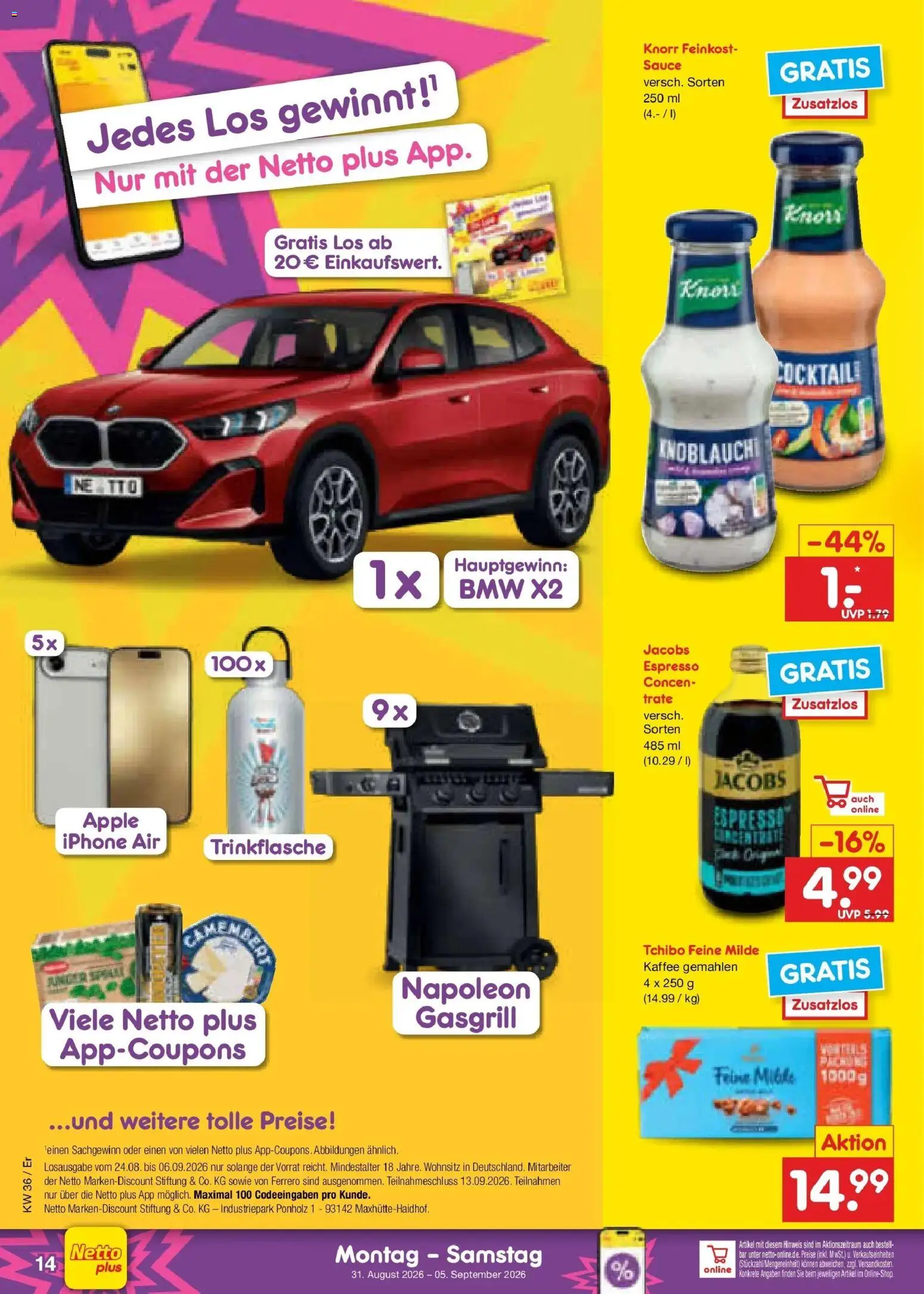 Netto Marken-Discount Prospekt Nordhausen – gültig ab 31.08.2026 | Seite: 18 | Produkte: Kaffee, Knorr, Iphone, Apple