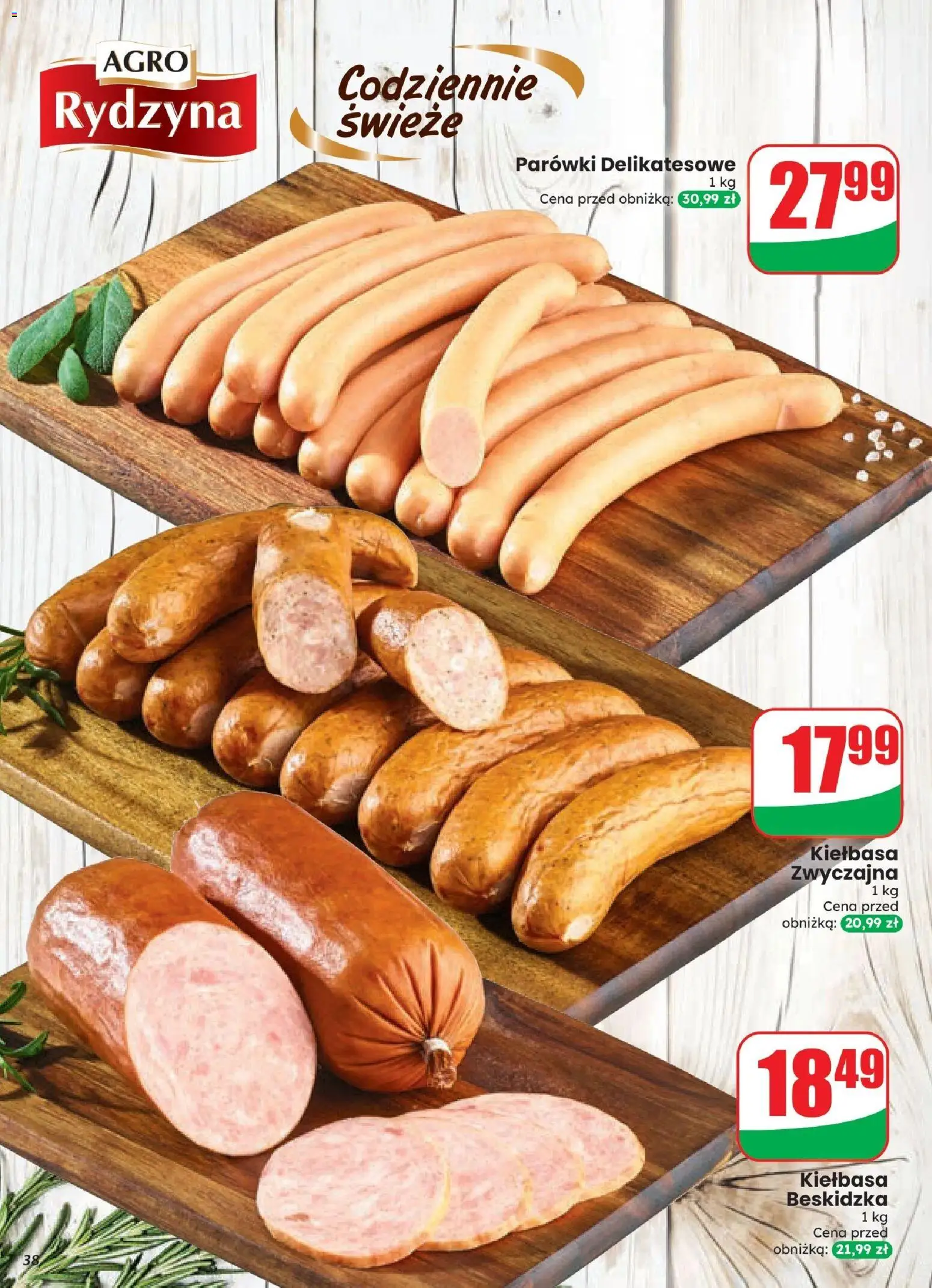 Dino gazetka od 21.10.2026 | Strona: 38 | Produkty: Kiełbasa, Parówki
